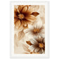 Affiche Marron Et Beige Fleurs ( 30x45-cm-Bois-blanc)