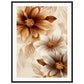 Affiche Marron Et Beige Fleurs ( 60x80-cm-Bois-noir)