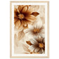 Affiche Marron Et Beige Fleurs ( 30x45-cm-Bois-clair)