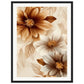 Affiche Marron Et Beige Fleurs ( 45x60-cm-Bois-noir)