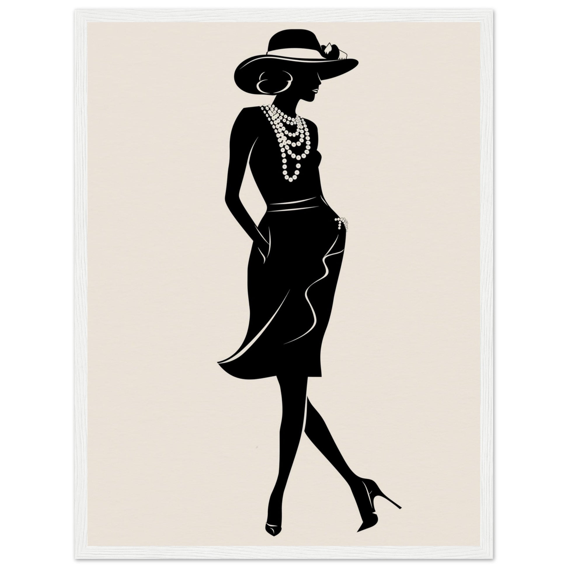 Affiche Mode Noir et Blanc ( 45x60-cm-Bois-blanc)