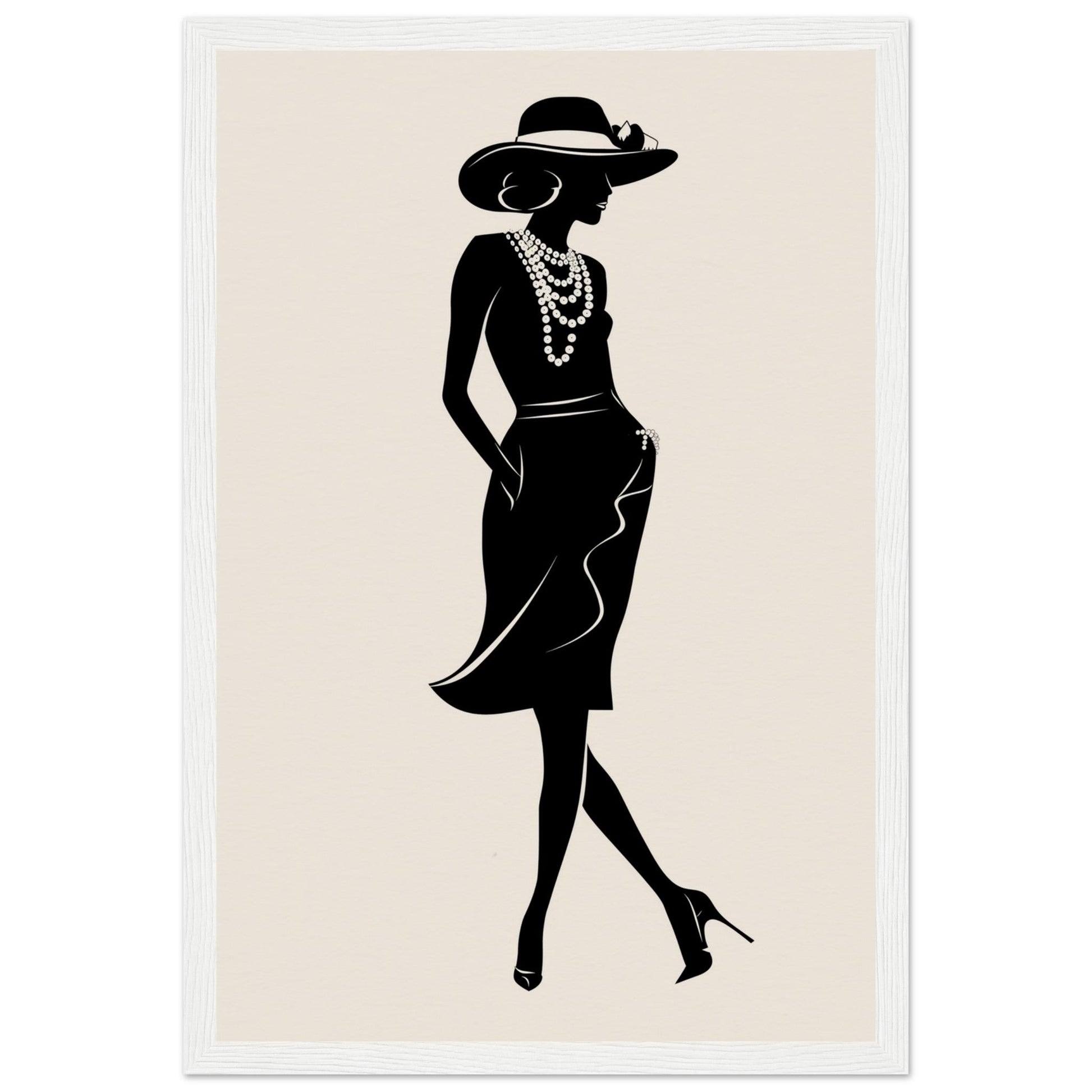 Affiche Mode Noir et Blanc ( 30x45-cm-Bois-blanc)