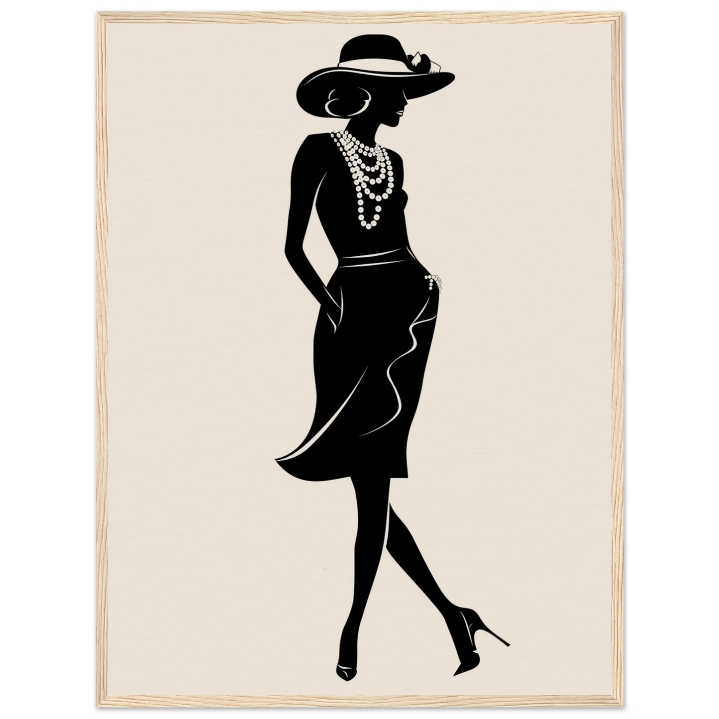 Affiche Mode Noir et Blanc ( 60x80-cm-Bois-clair)