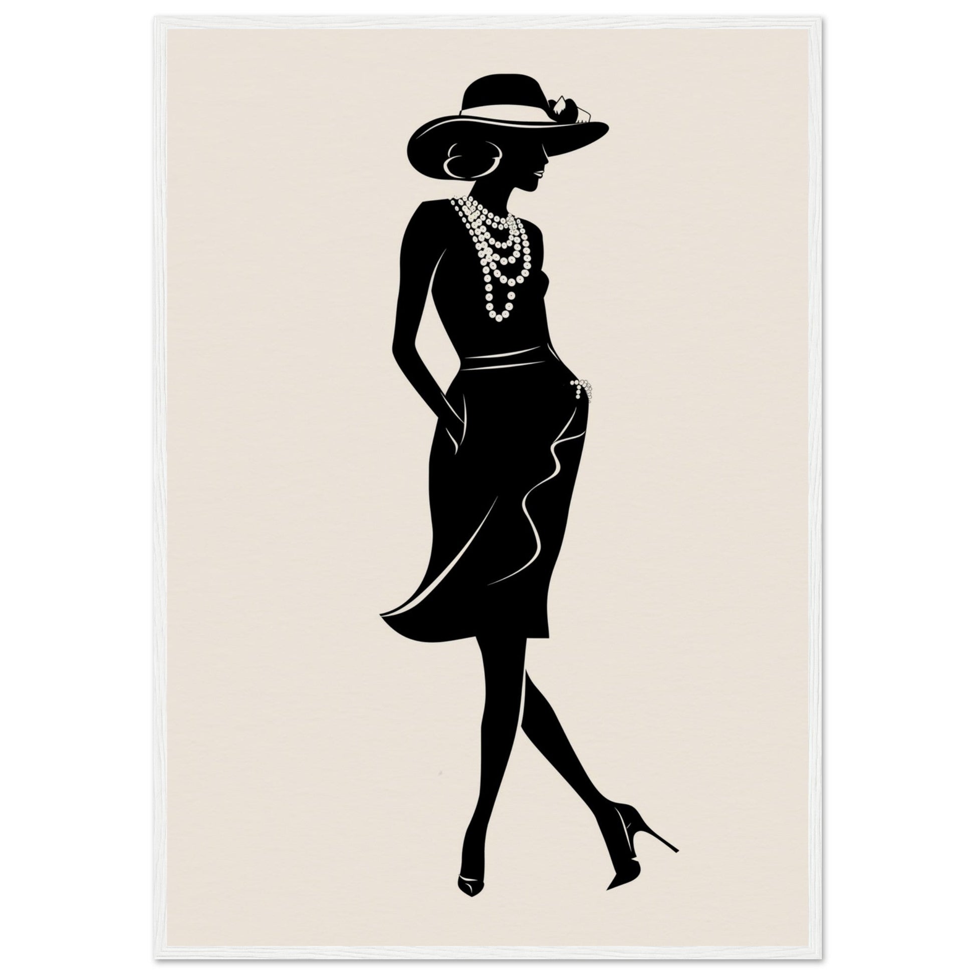 Affiche Mode Noir et Blanc ( 70x100-cm-Bois-blanc)