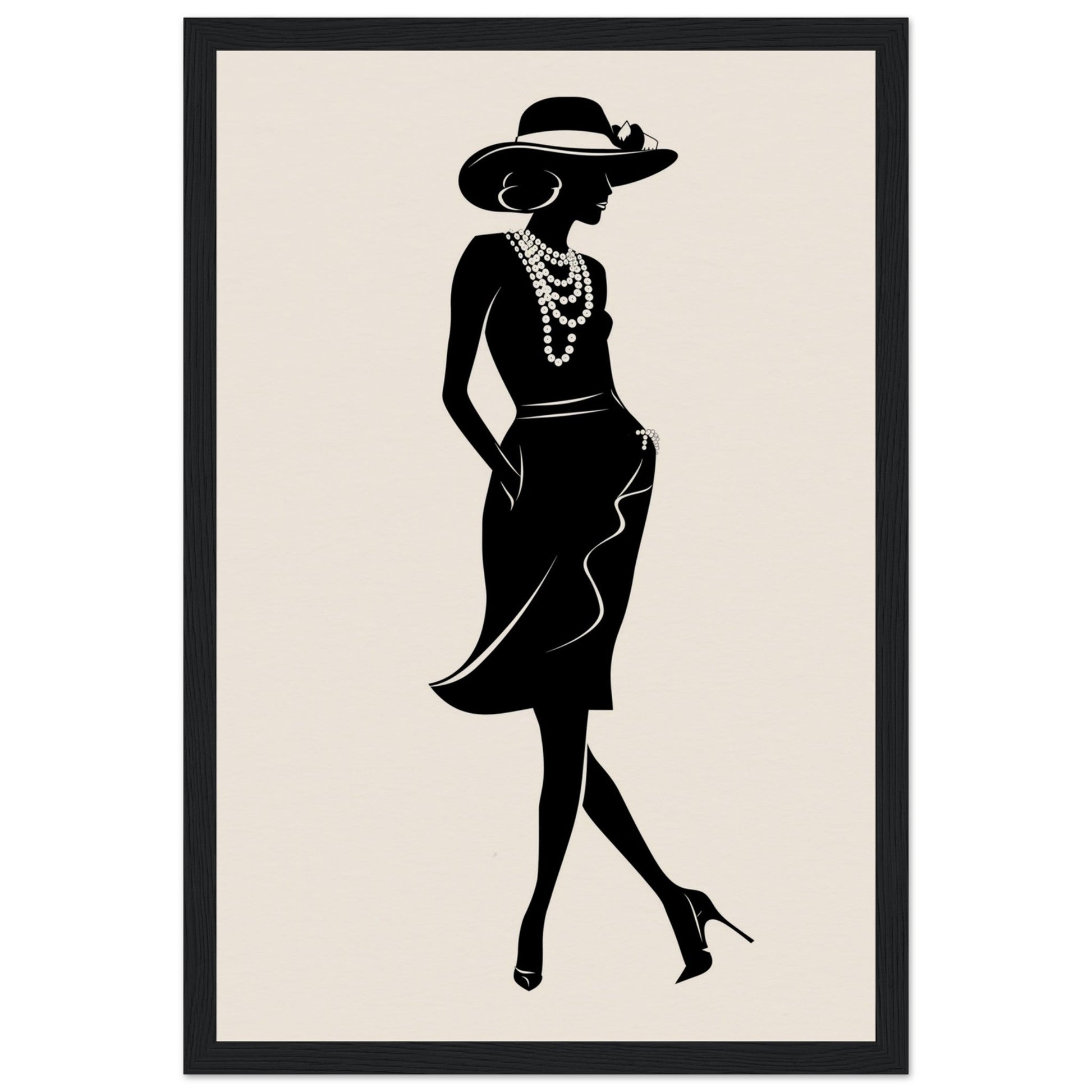 Affiche Mode Noir et Blanc ( 30x45-cm-Bois-noir)