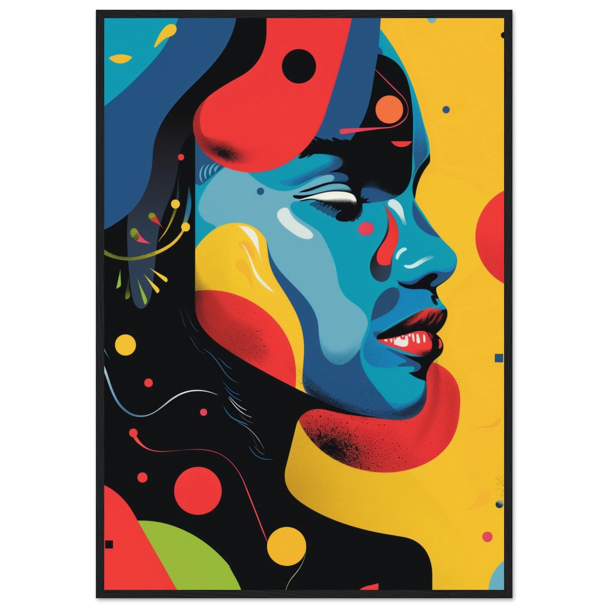 Affiche Moderne Couleur ( 70x100-cm-Bois-noir)