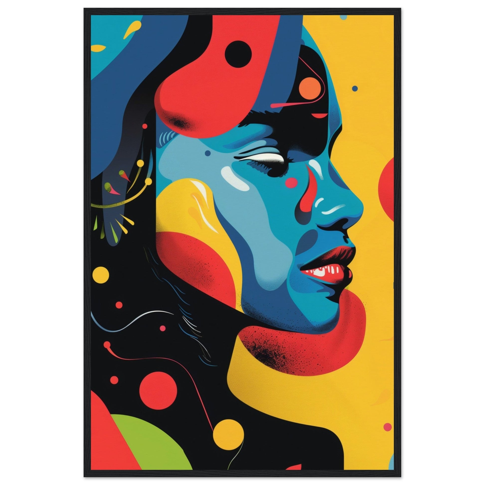 Affiche Moderne Couleur ( 60x90-cm-Bois-noir)