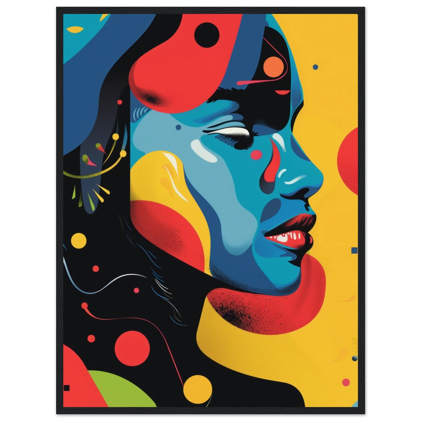 Affiche Moderne Couleur ( 60x80-cm-Bois-noir)