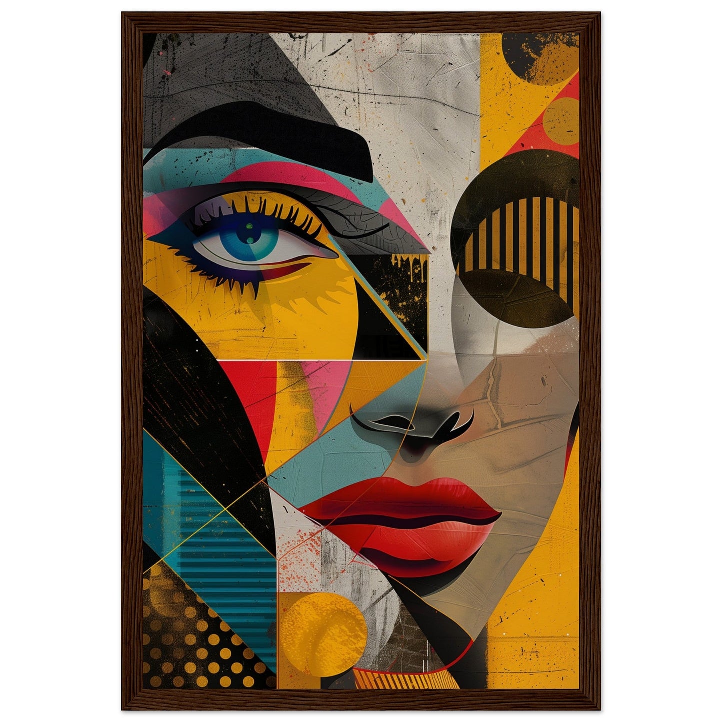 Affiche Moderne Déco ( 30x45-cm-Bois-foncé)