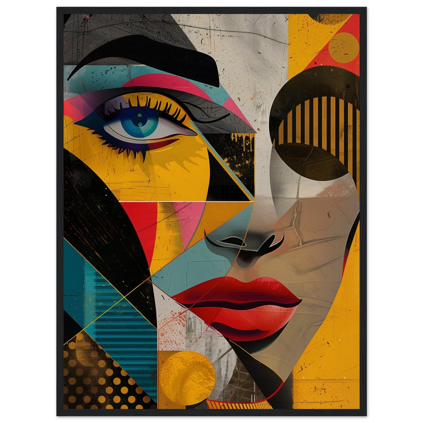 Affiche Moderne Déco ( 60x80-cm-Bois-noir)