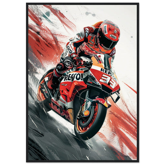 Affiche Moto Gp Le Mans 2024 ( 70x100-cm-Bois-noir)