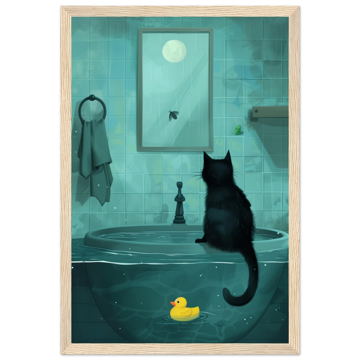 Affiche Murale Salle de Bain ( 30x45-cm-Bois-clair)