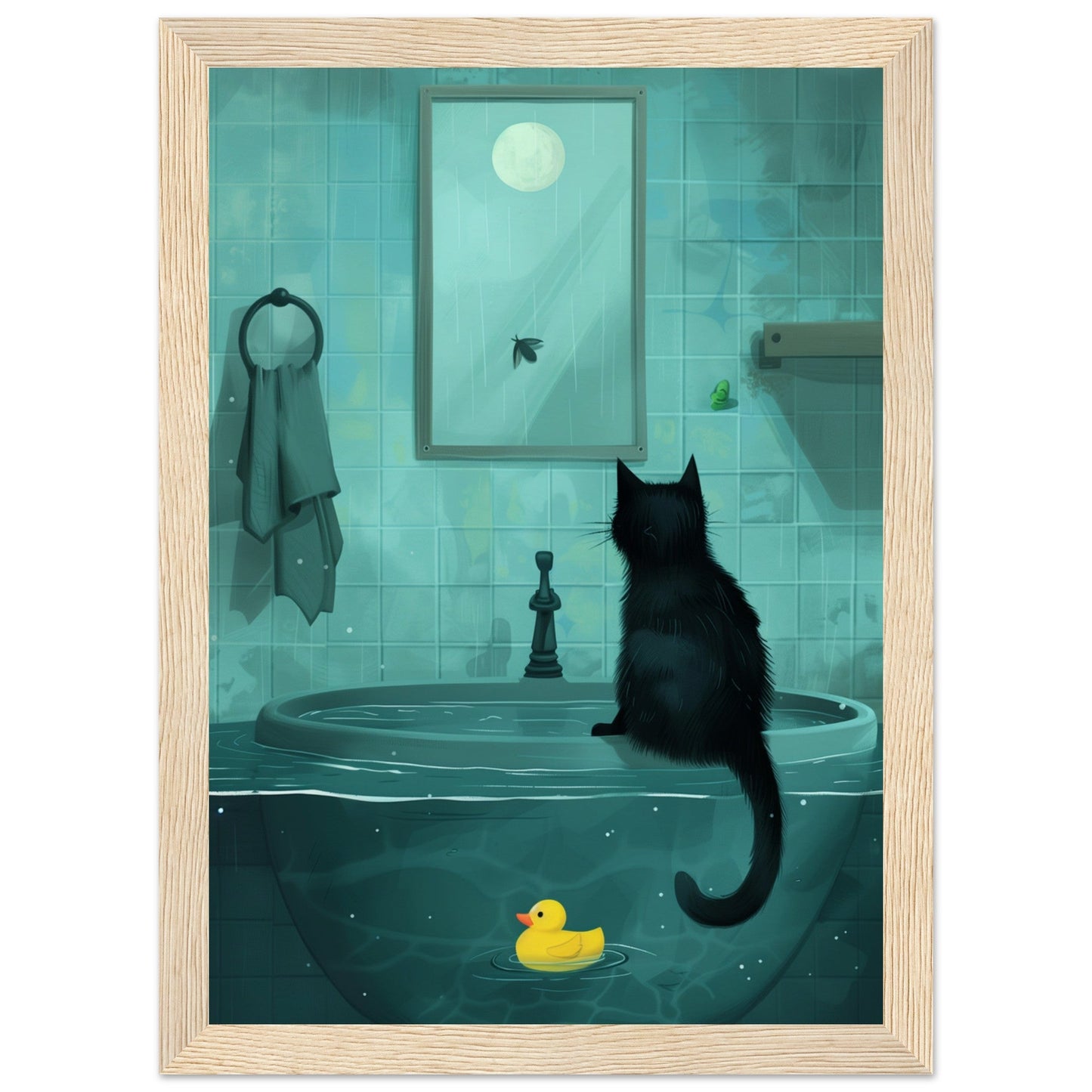 Affiche Murale Salle de Bain ( 21x29.7-cm-Bois-clair)