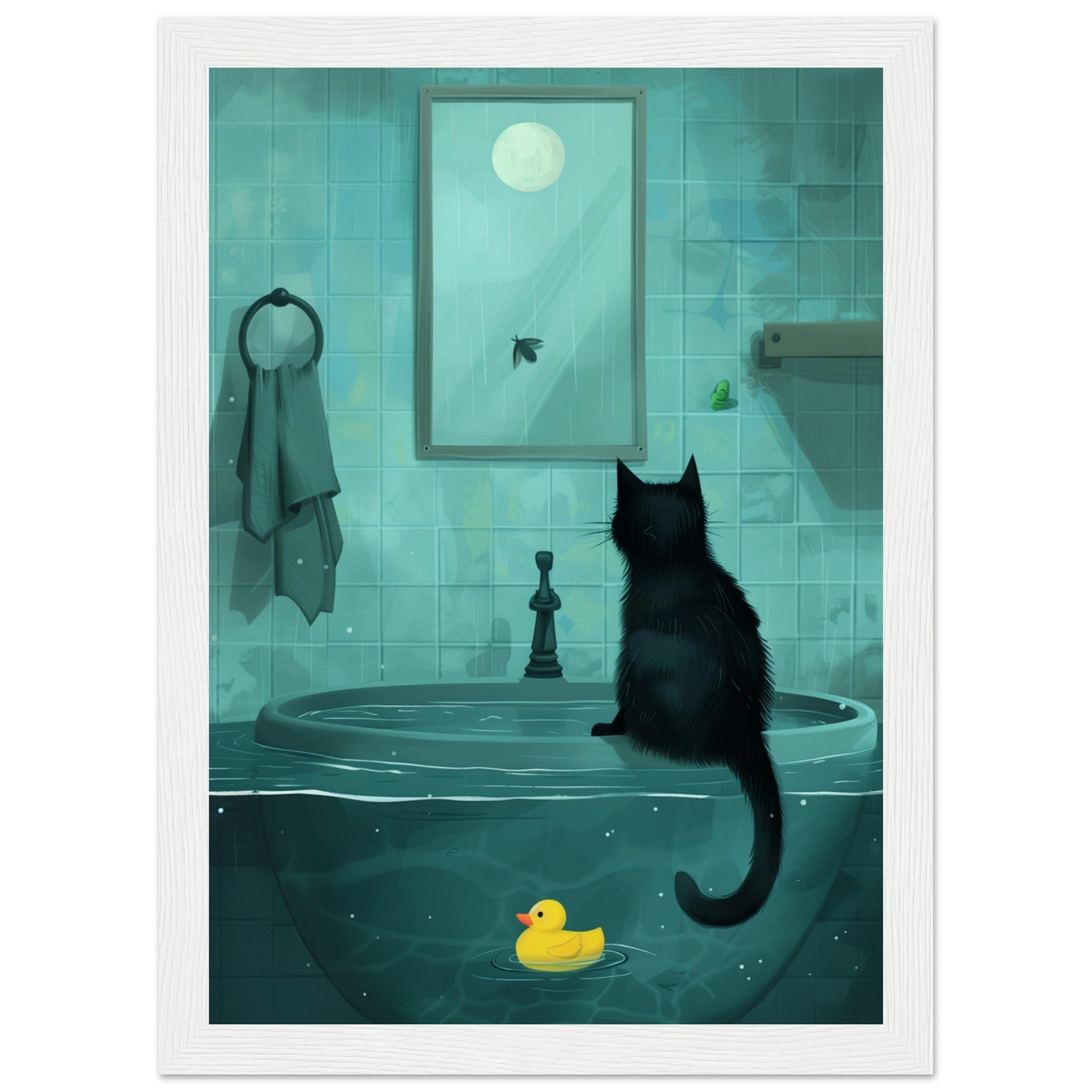 Affiche Murale Salle de Bain ( 21x29.7-cm-Bois-blanc)