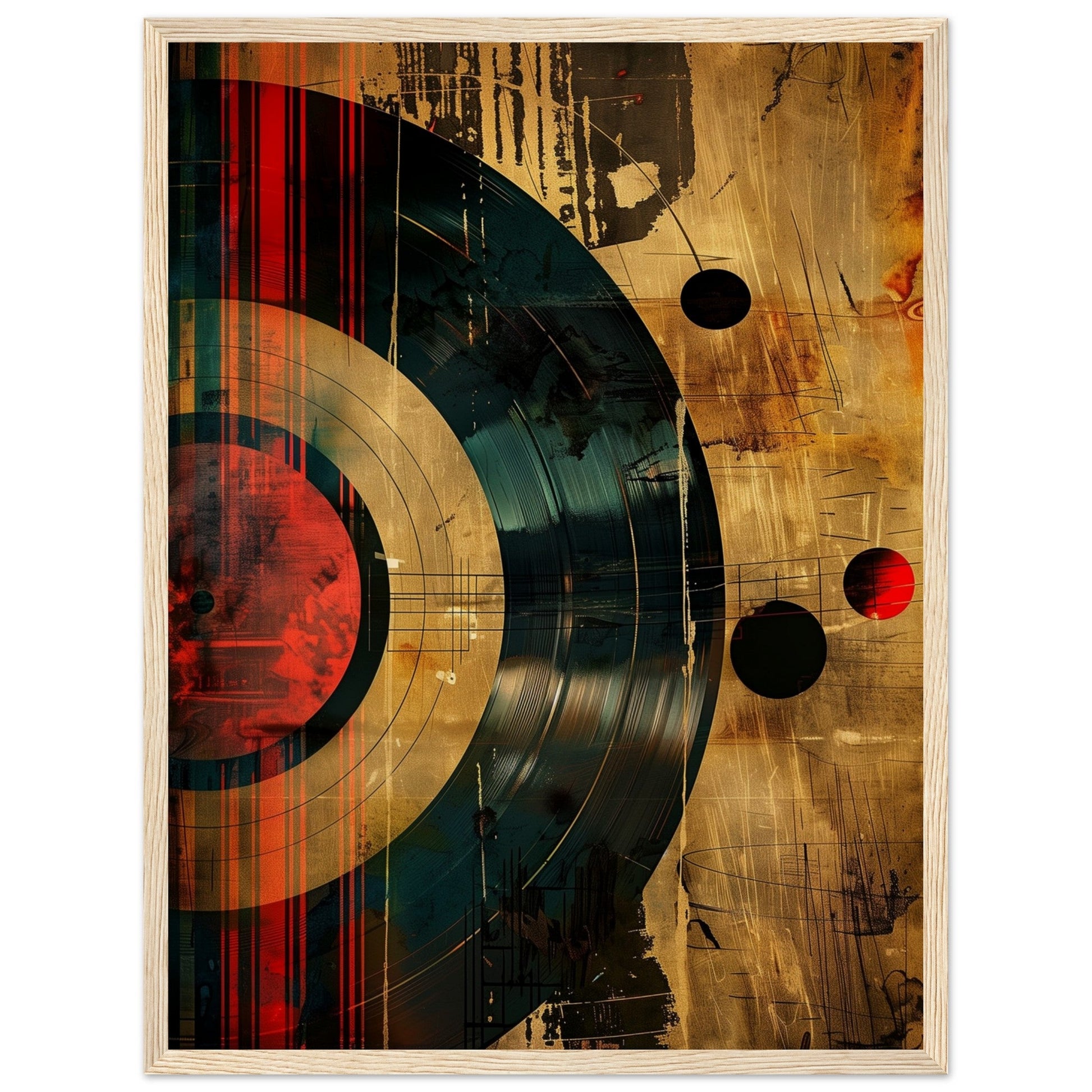 Affiche Musique Rétro ( 45x60-cm-Bois-clair)