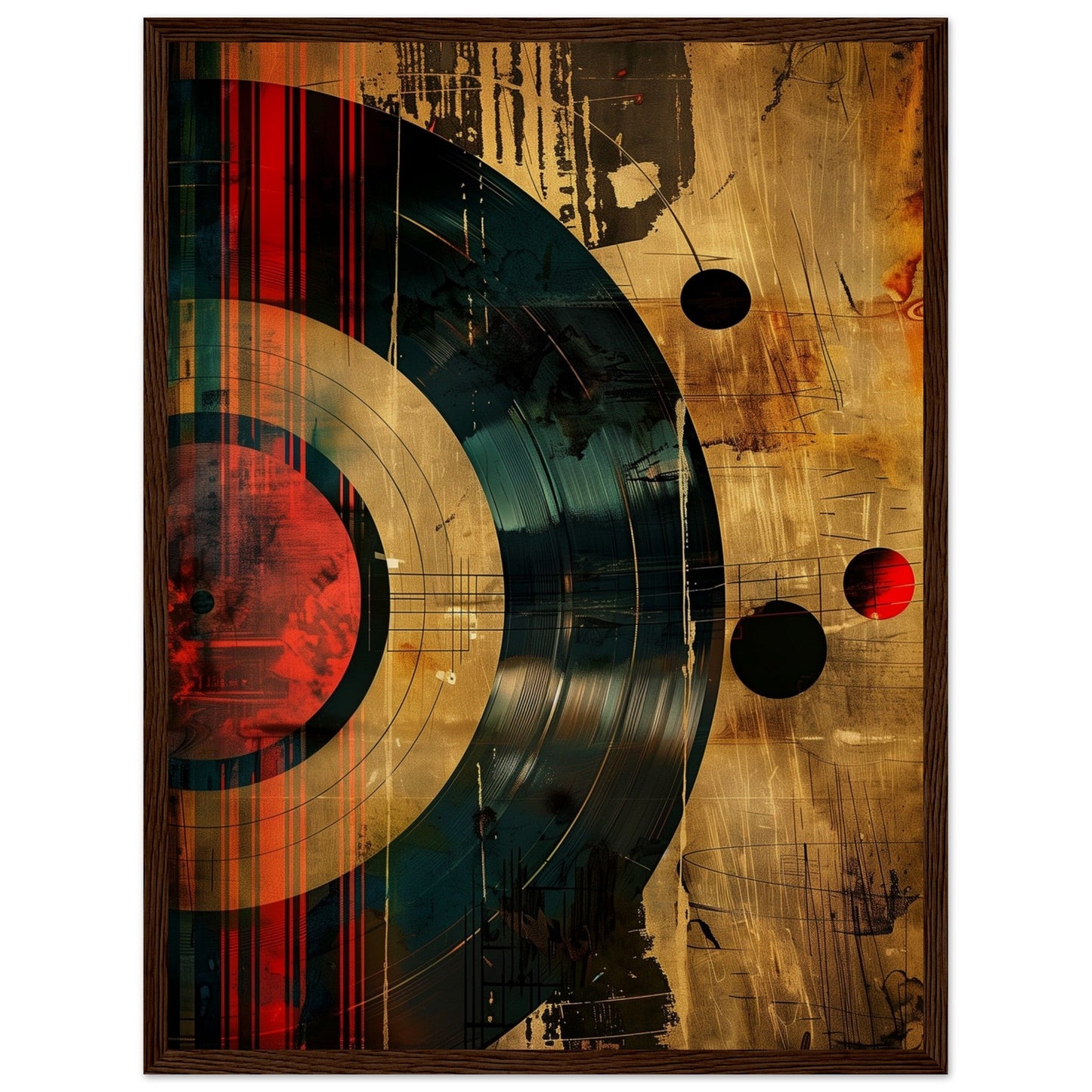 Affiche Musique Rétro ( 45x60-cm-Bois-foncé)