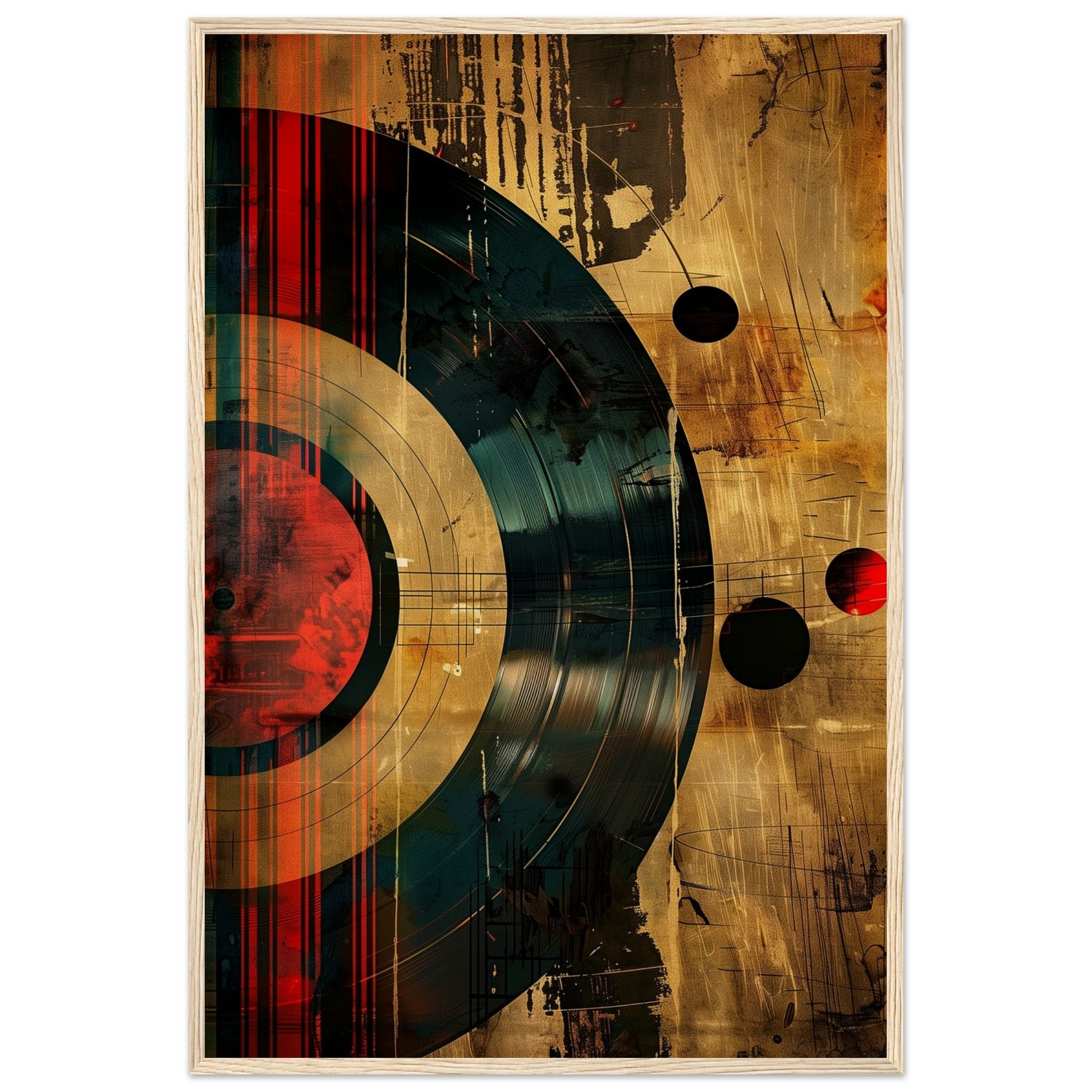 Affiche Musique Rétro ( 60x90-cm-Bois-clair)