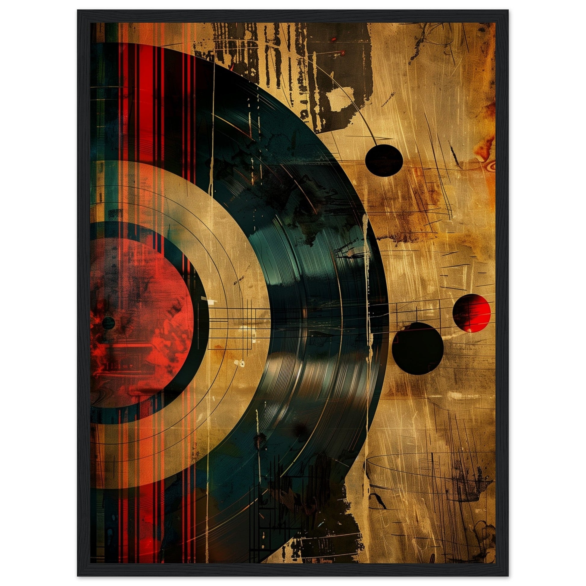 Affiche Musique Rétro ( 45x60-cm-Bois-noir)