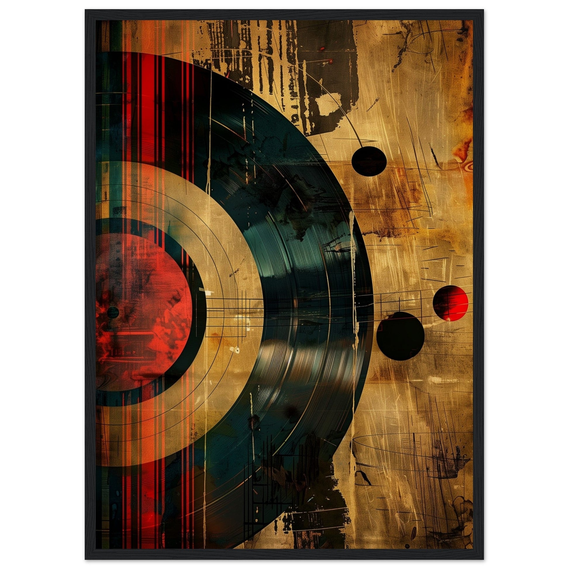 Affiche Musique Rétro ( 50x70-cm-Bois-noir)