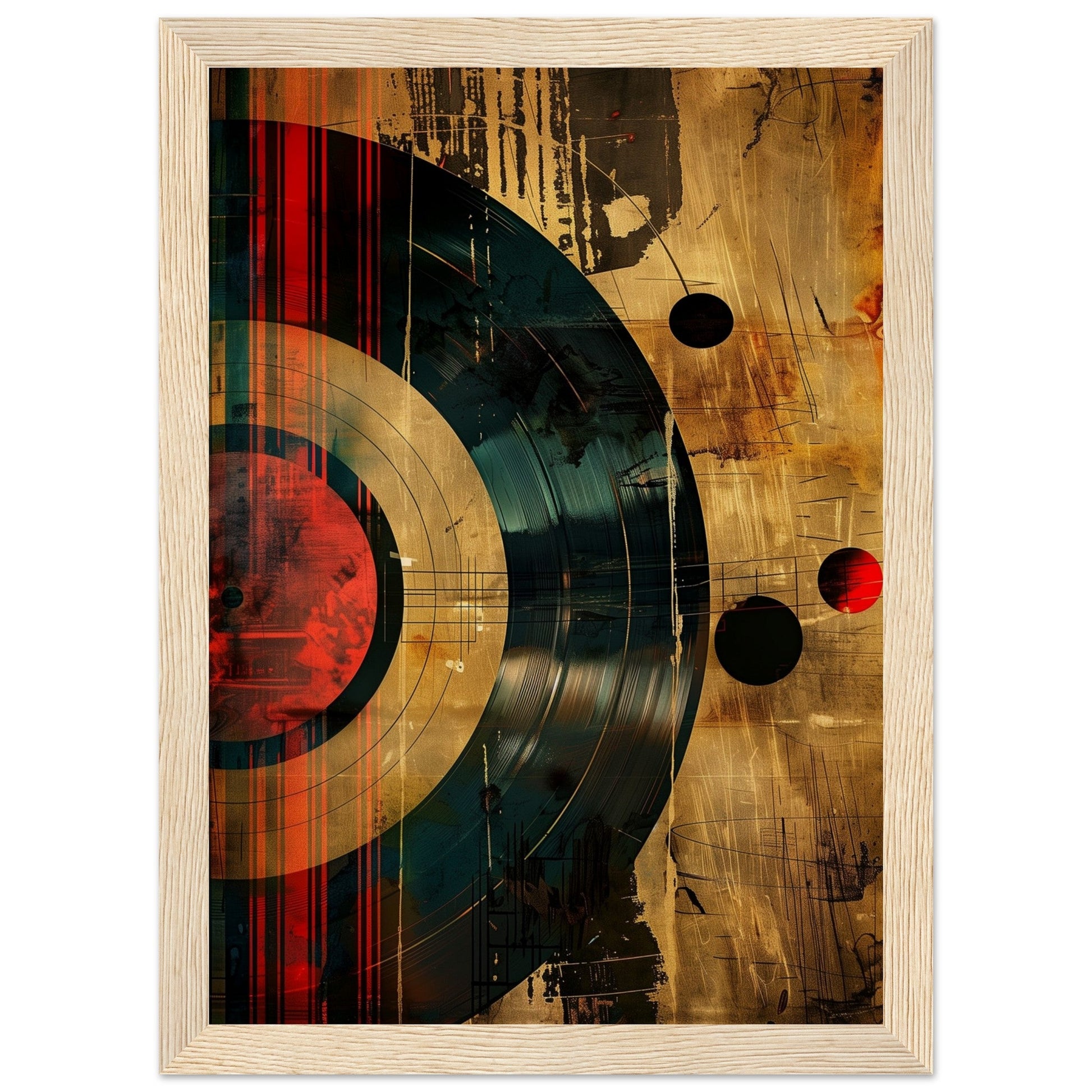 Affiche Musique Rétro ( 21x29.7-cm-Bois-clair)