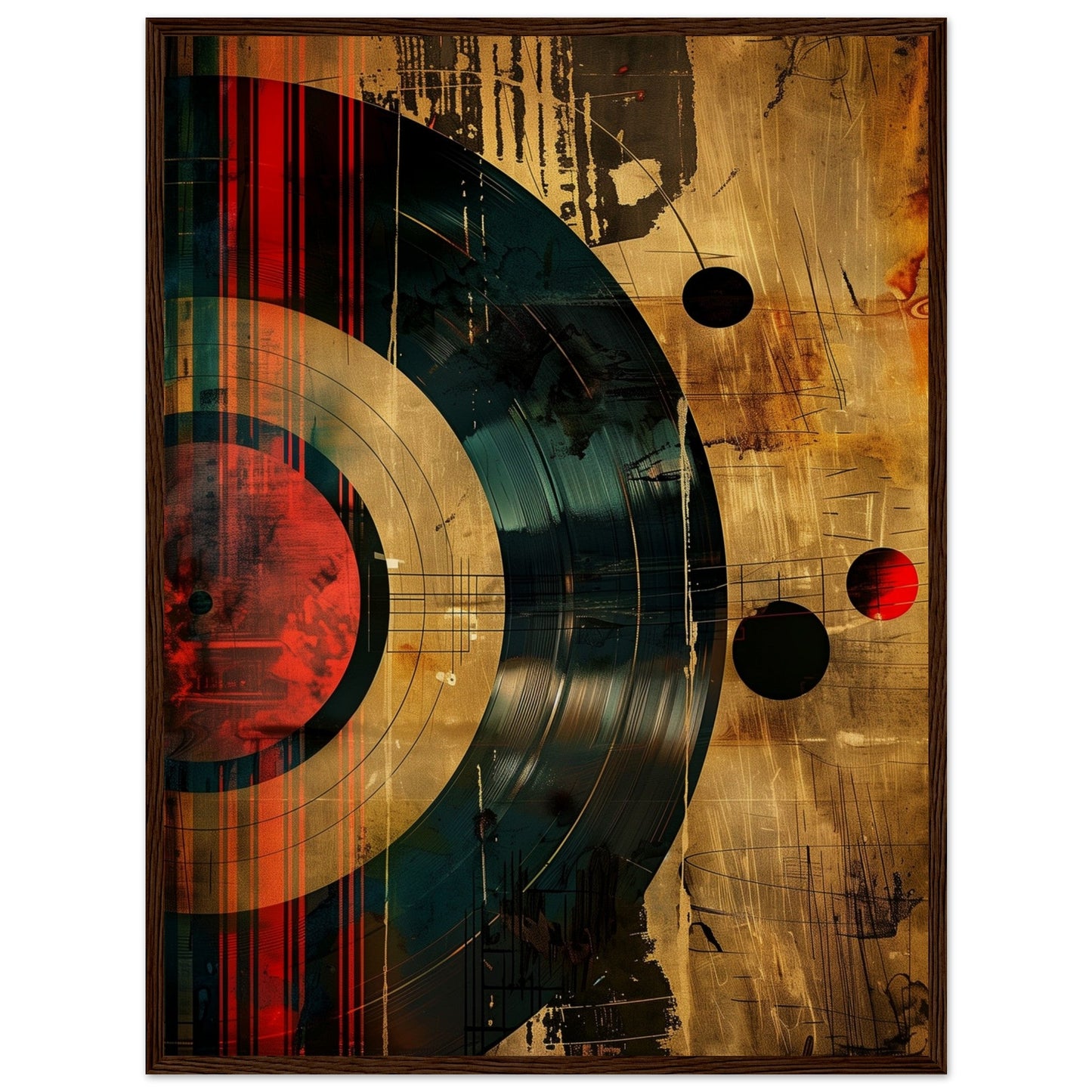 Affiche Musique Rétro ( 60x80-cm-Bois-foncé)