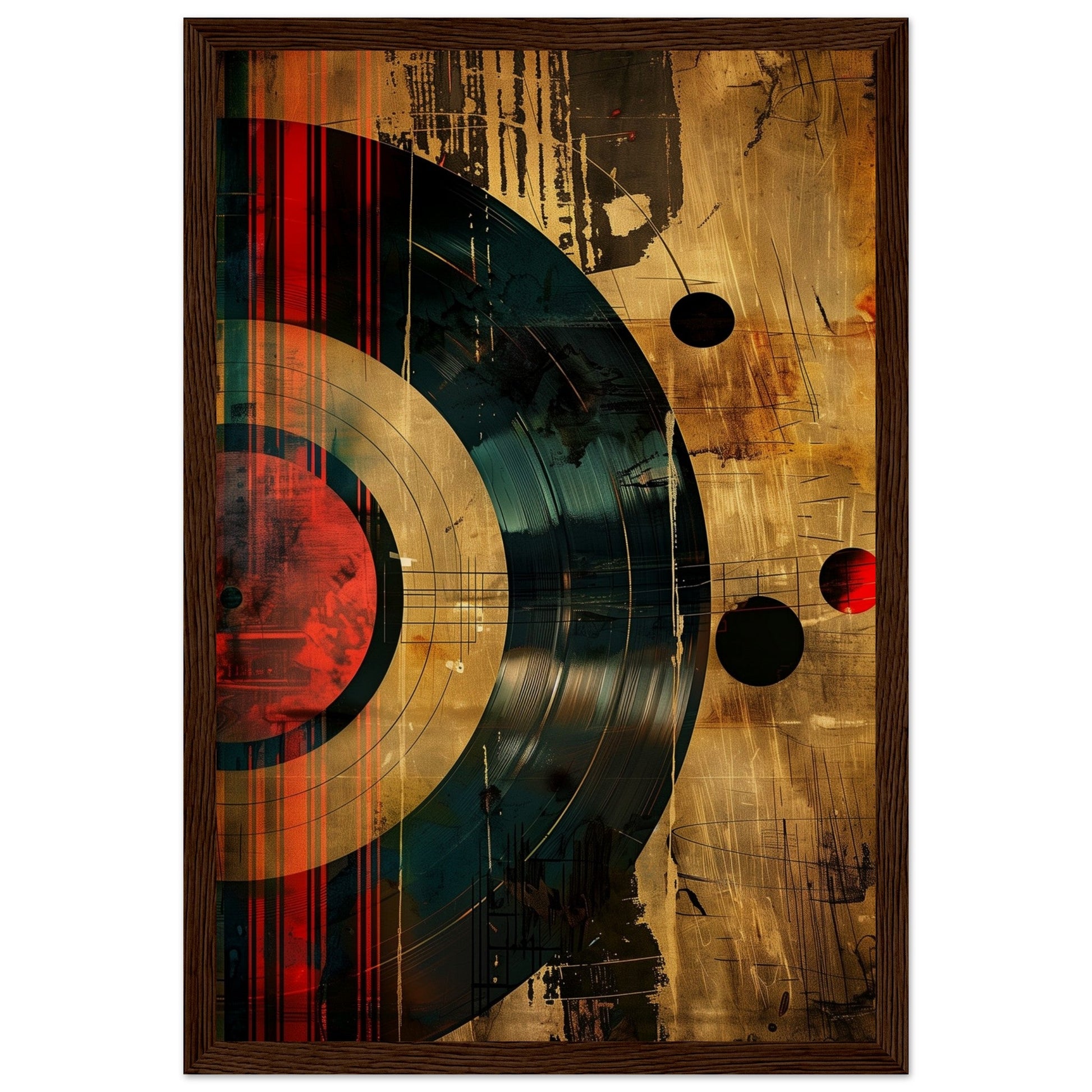 Affiche Musique Rétro ( 30x45-cm-Bois-foncé)