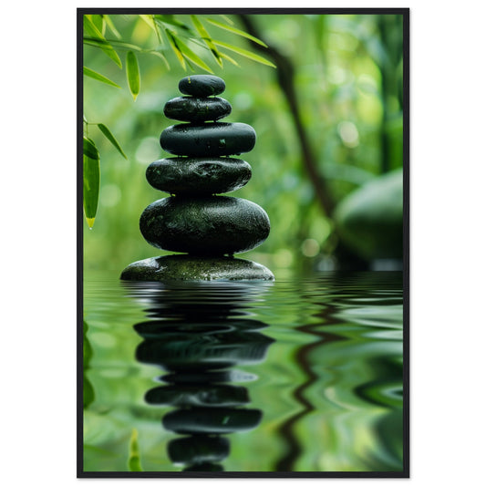 Affiche Nature Zen ( 70x100-cm-Bois-noir)