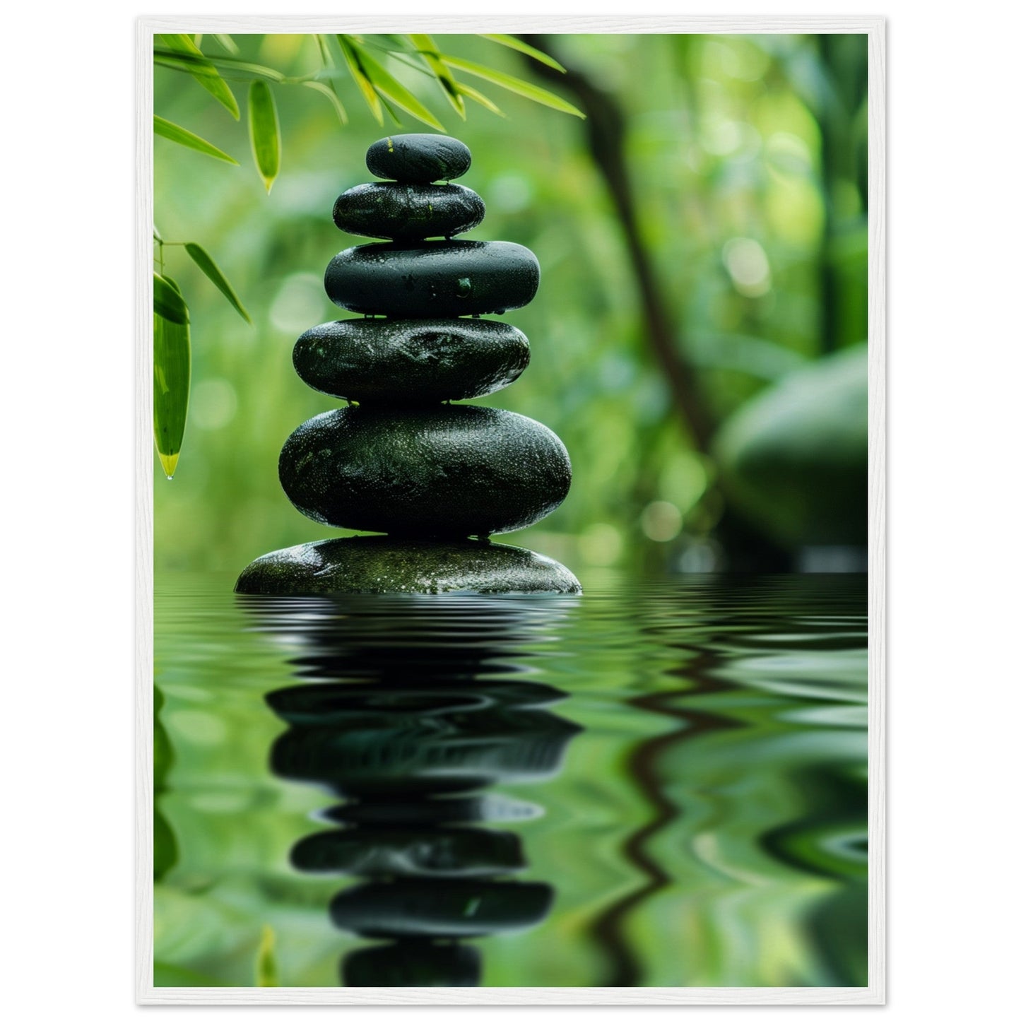 Affiche Nature Zen ( 60x80-cm-Bois-blanc)