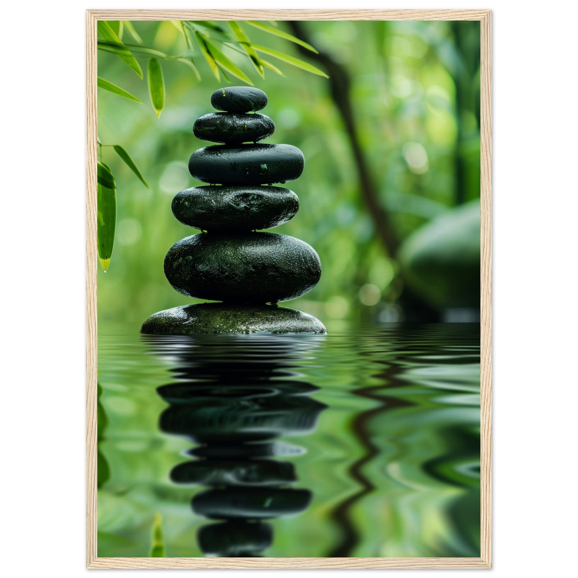 Affiche Nature Zen ( 50x70-cm-Bois-clair)