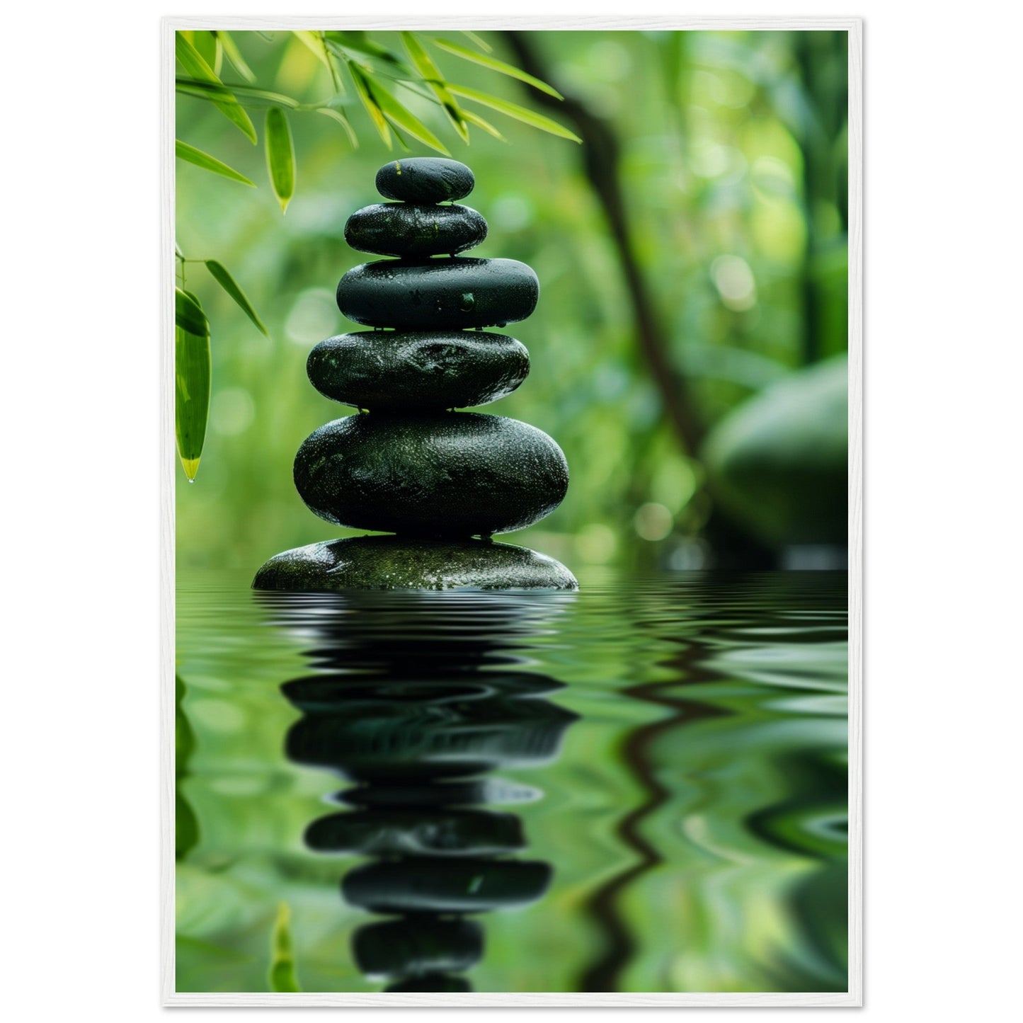 Affiche Nature Zen ( 70x100-cm-Bois-blanc)