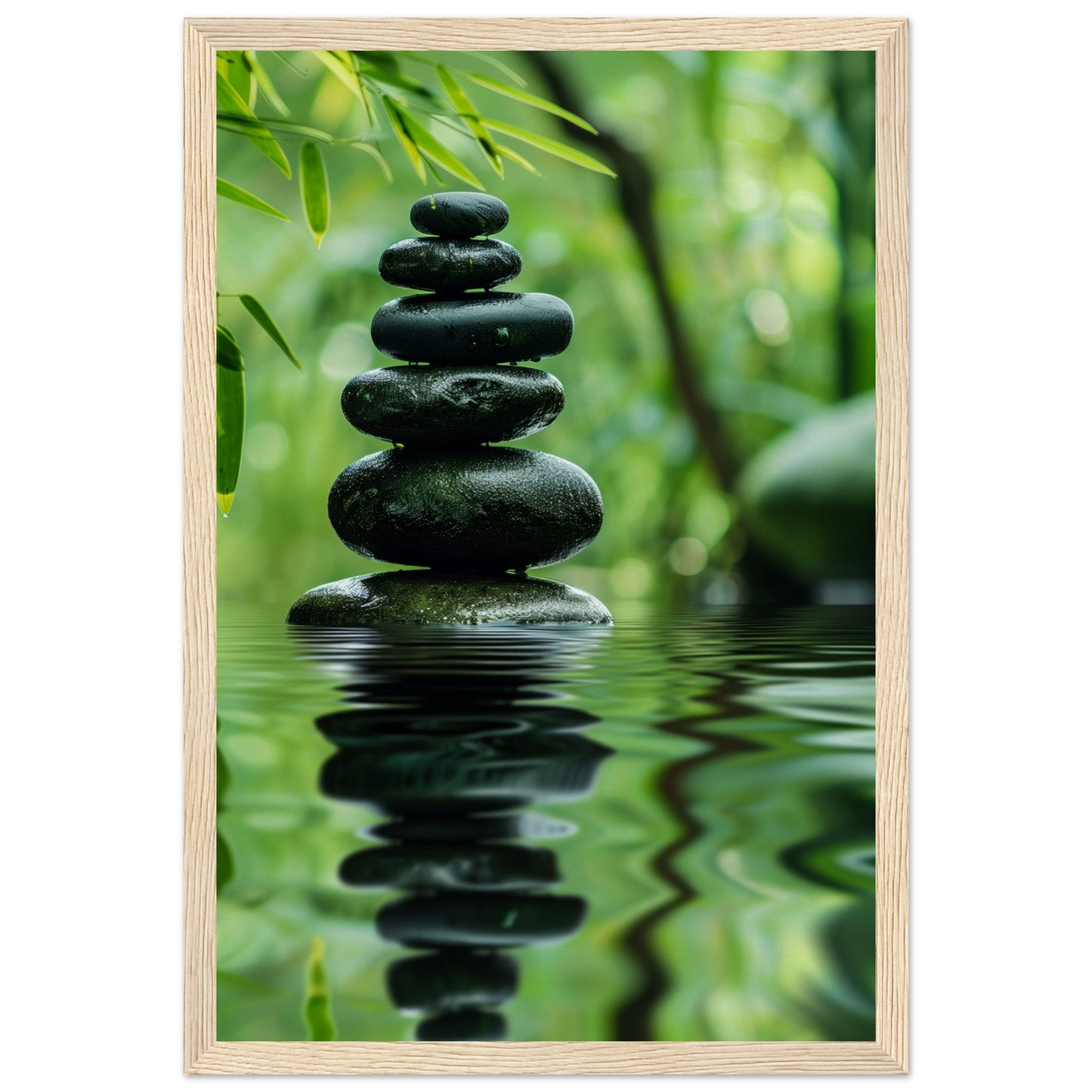 Affiche Nature Zen ( 30x45-cm-Bois-clair)