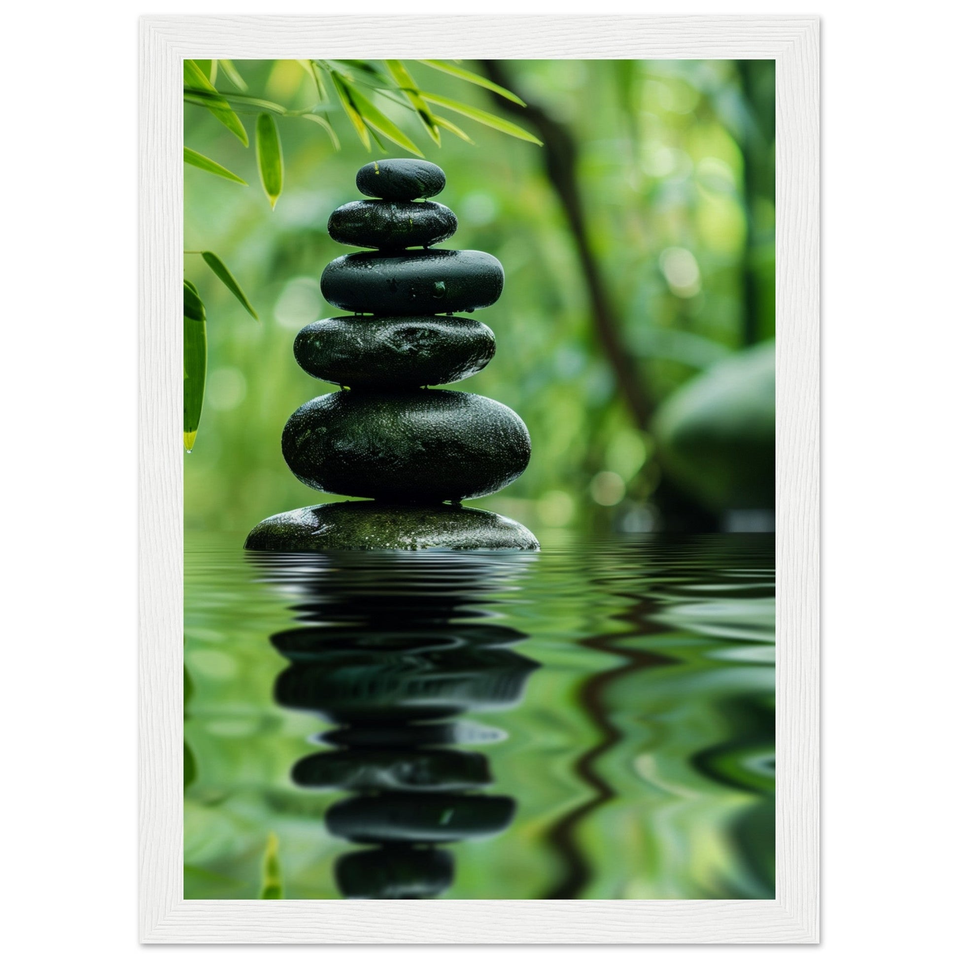 Affiche Nature Zen ( 21x29.7-cm-Bois-blanc)