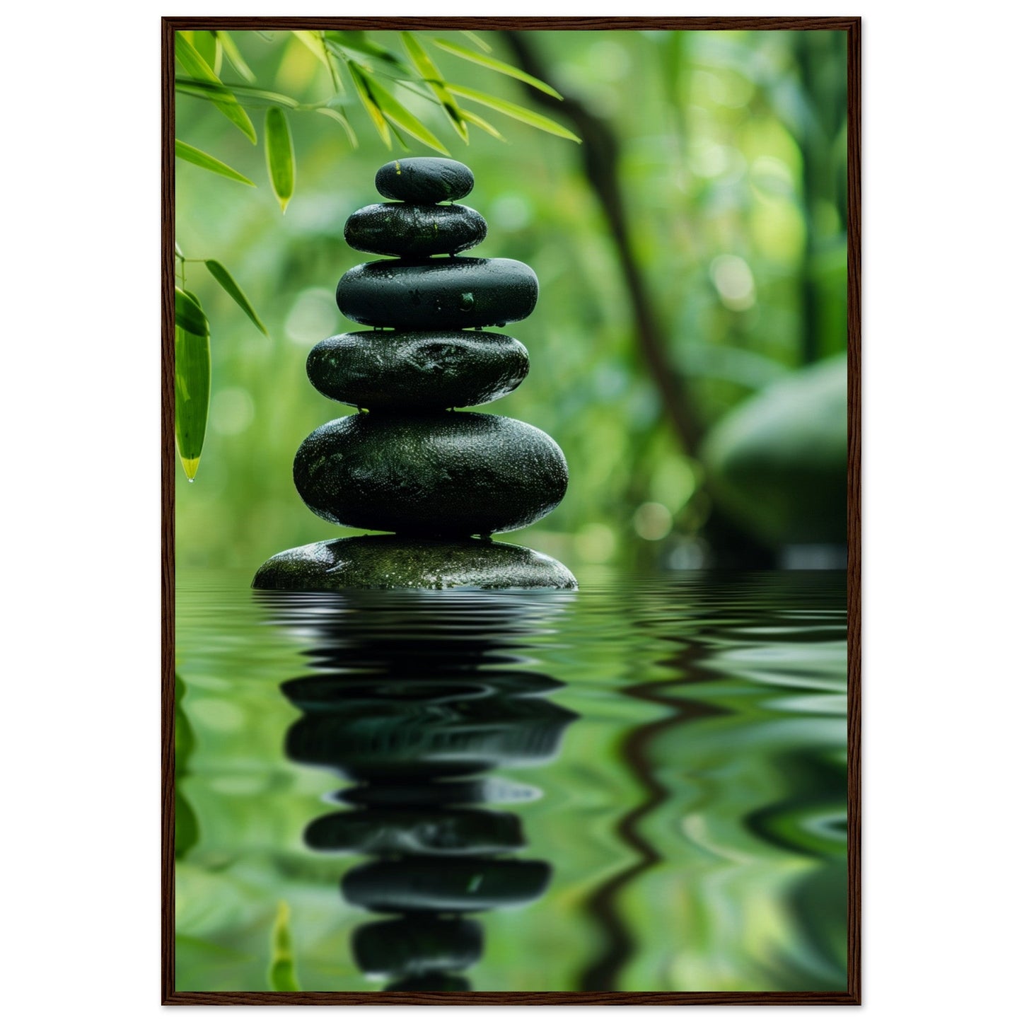 Affiche Nature Zen ( 70x100-cm-Bois-foncé)