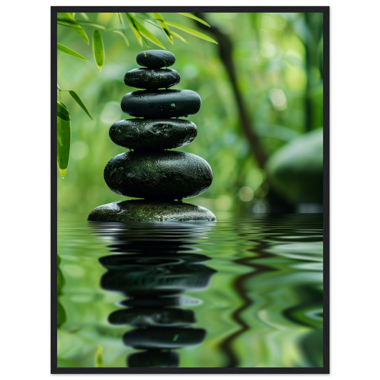 Affiche Nature Zen ( 60x80-cm-Bois-noir)