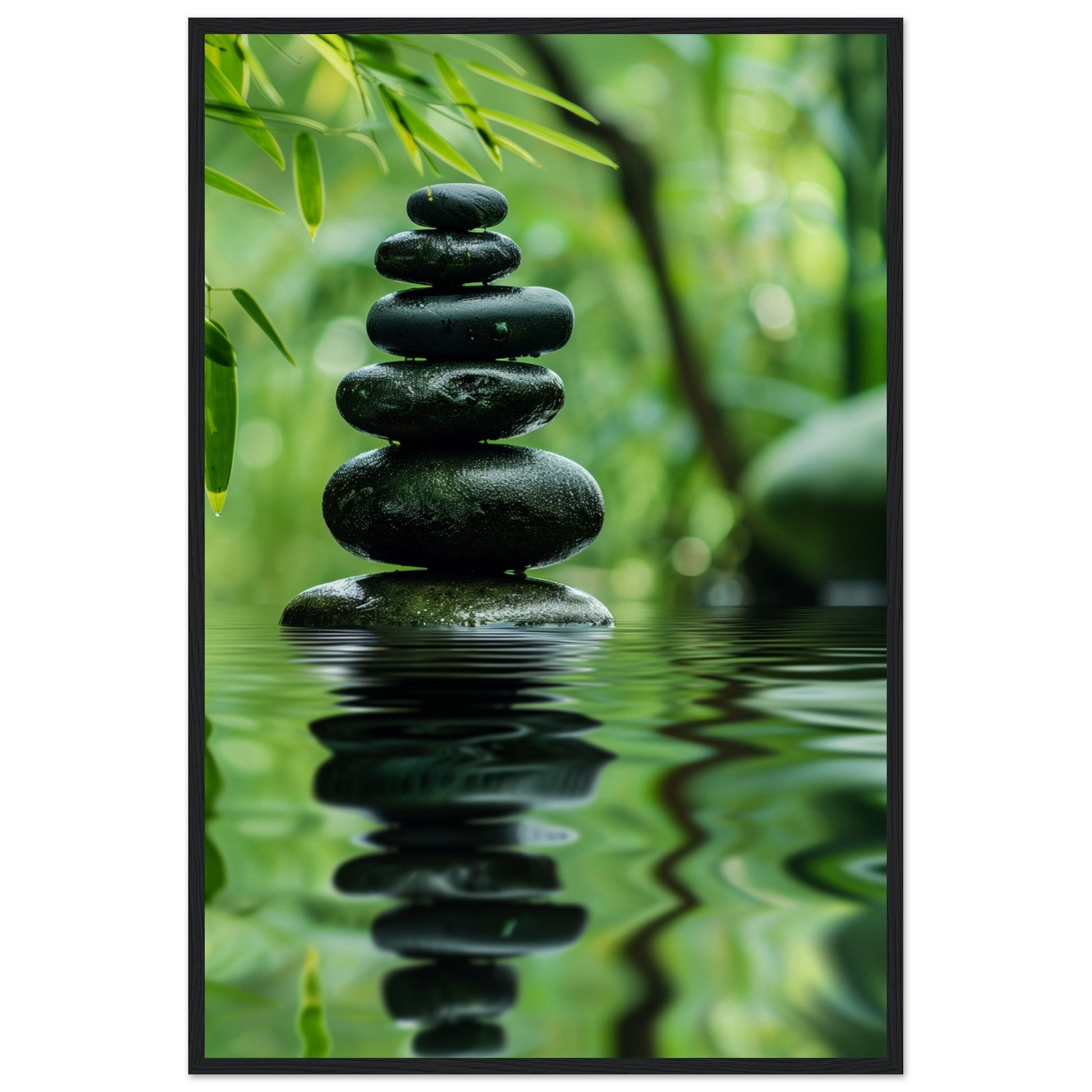 Affiche Nature Zen ( 60x90-cm-Bois-noir)