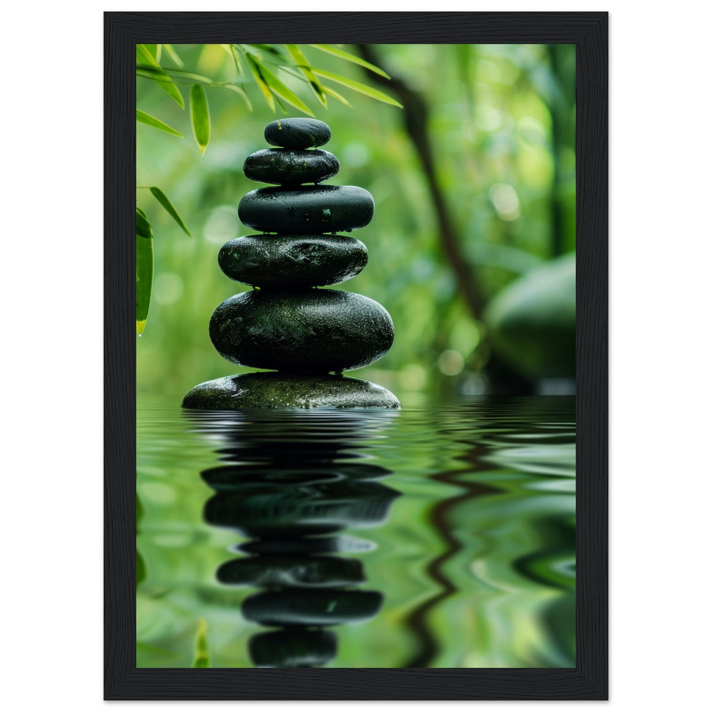 Affiche Nature Zen ( 21x29.7-cm-Bois-noir)