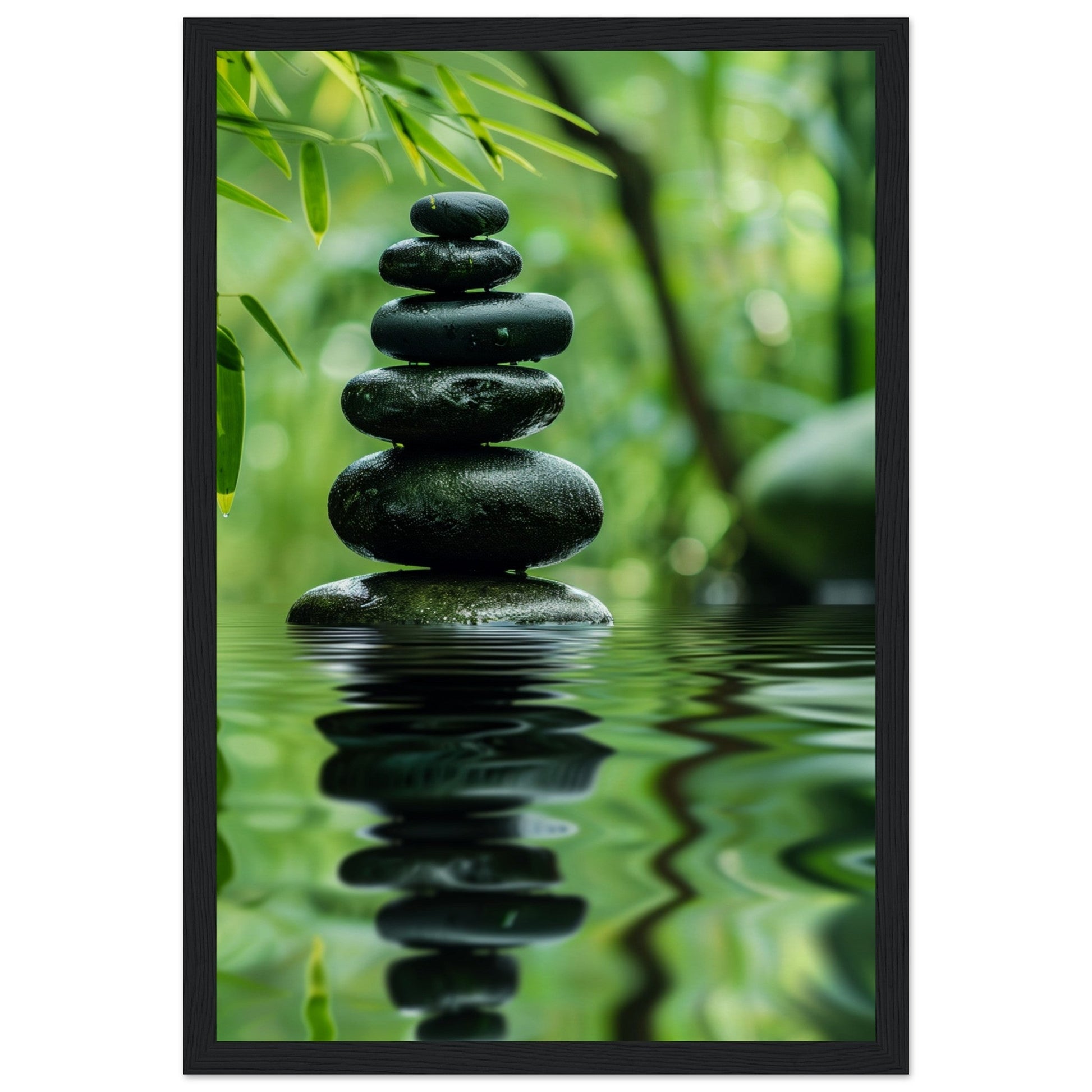 Affiche Nature Zen ( 30x45-cm-Bois-noir)