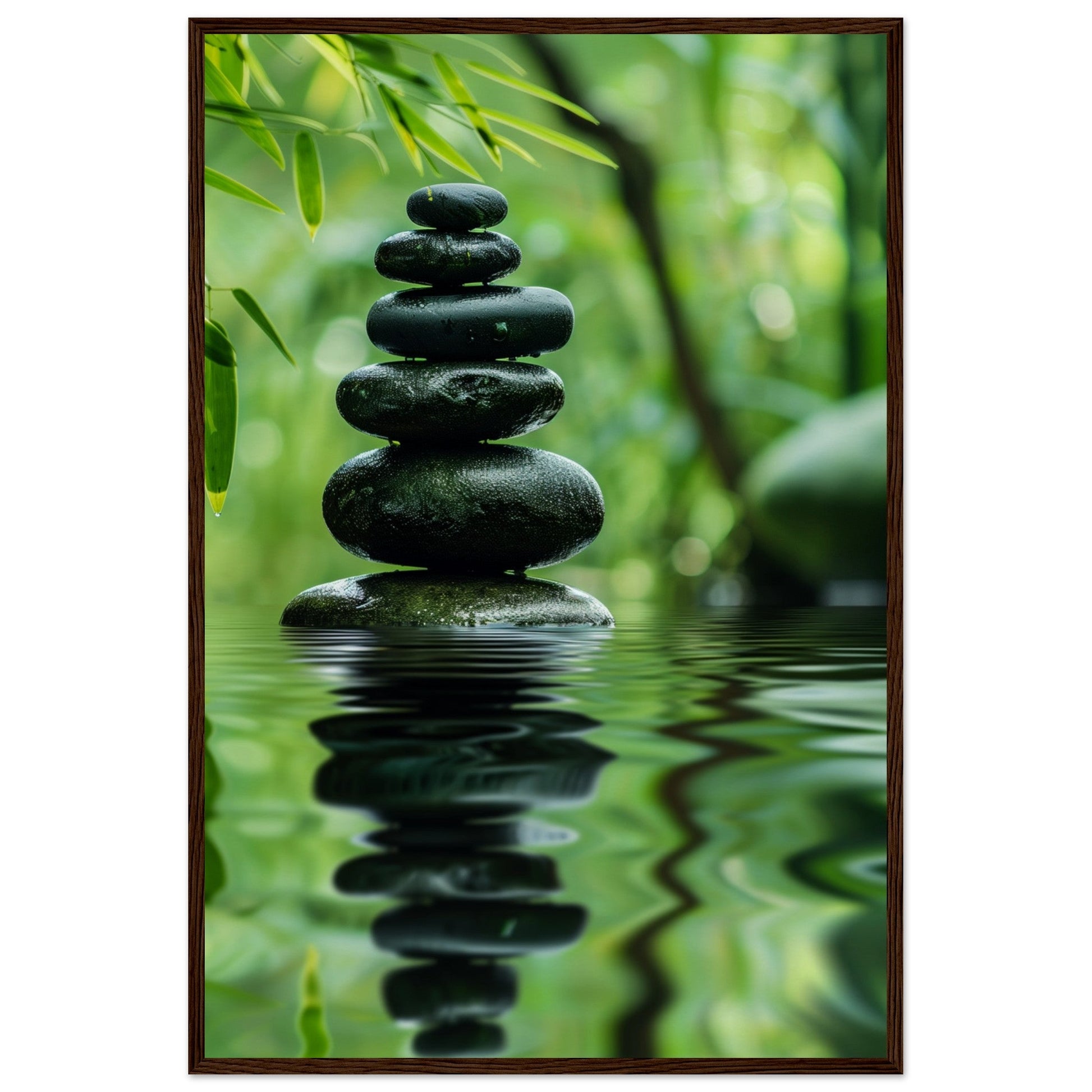 Affiche Nature Zen ( 60x90-cm-Bois-foncé)