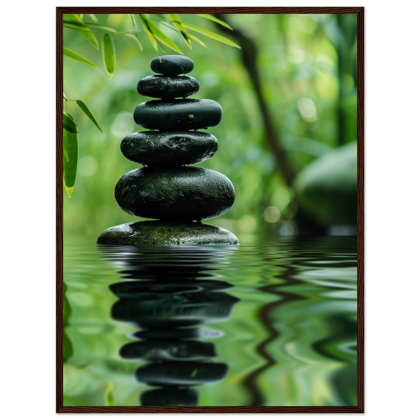 Affiche Nature Zen ( 60x80-cm-Bois-foncé)