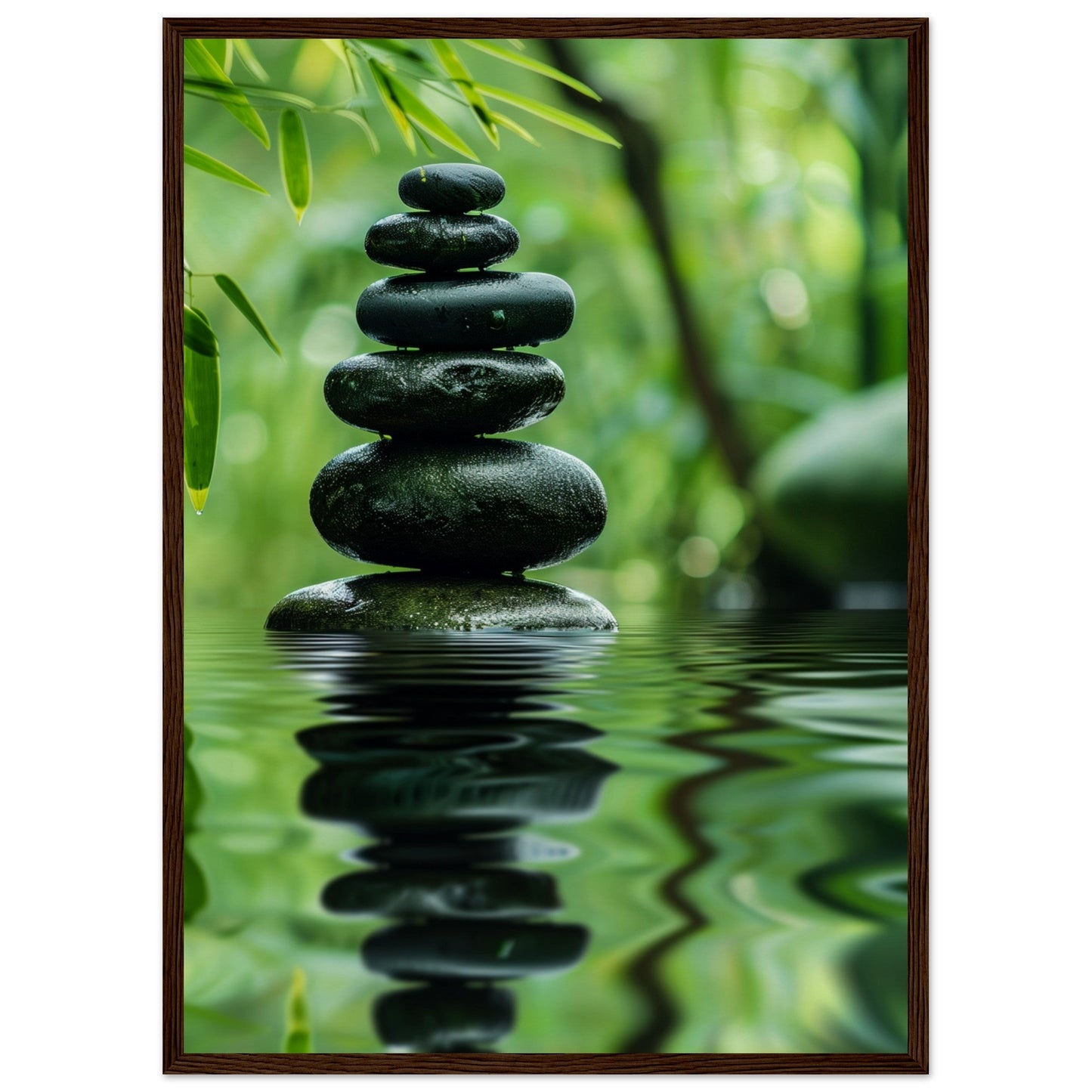 Affiche Nature Zen ( 50x70-cm-Bois-foncé)