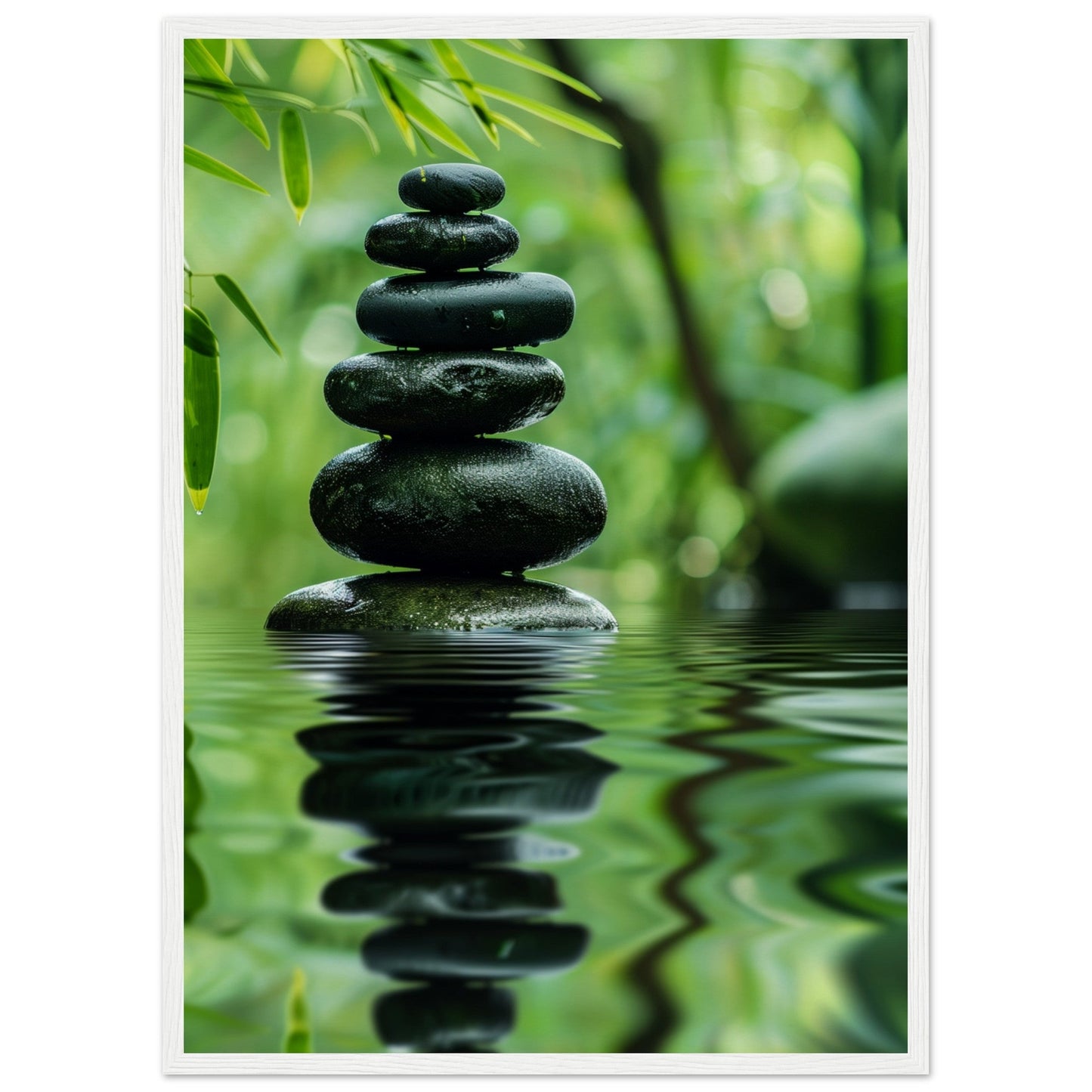 Affiche Nature Zen ( 50x70-cm-Bois-blanc)