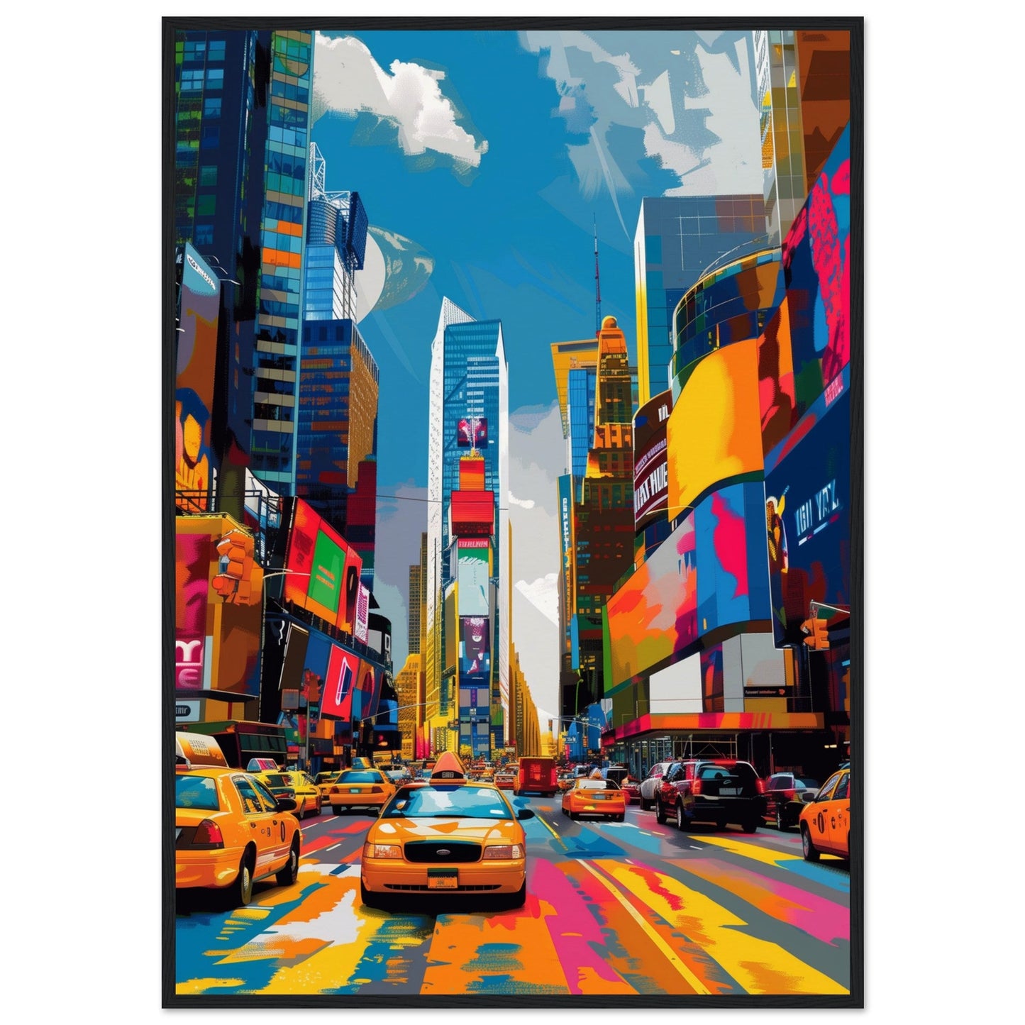 Affiche New York ( 70x100-cm-Bois-noir)