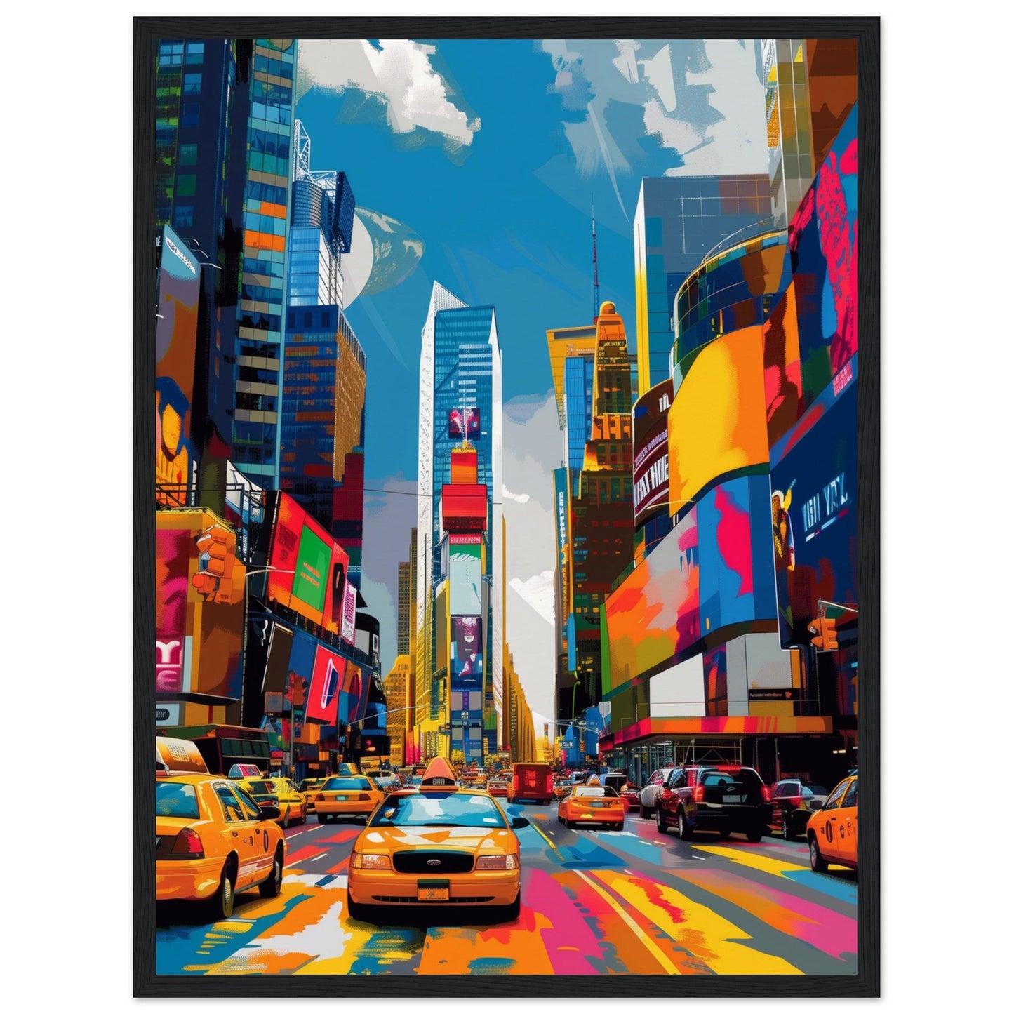 Affiche New York ( 45x60-cm-Bois-noir)