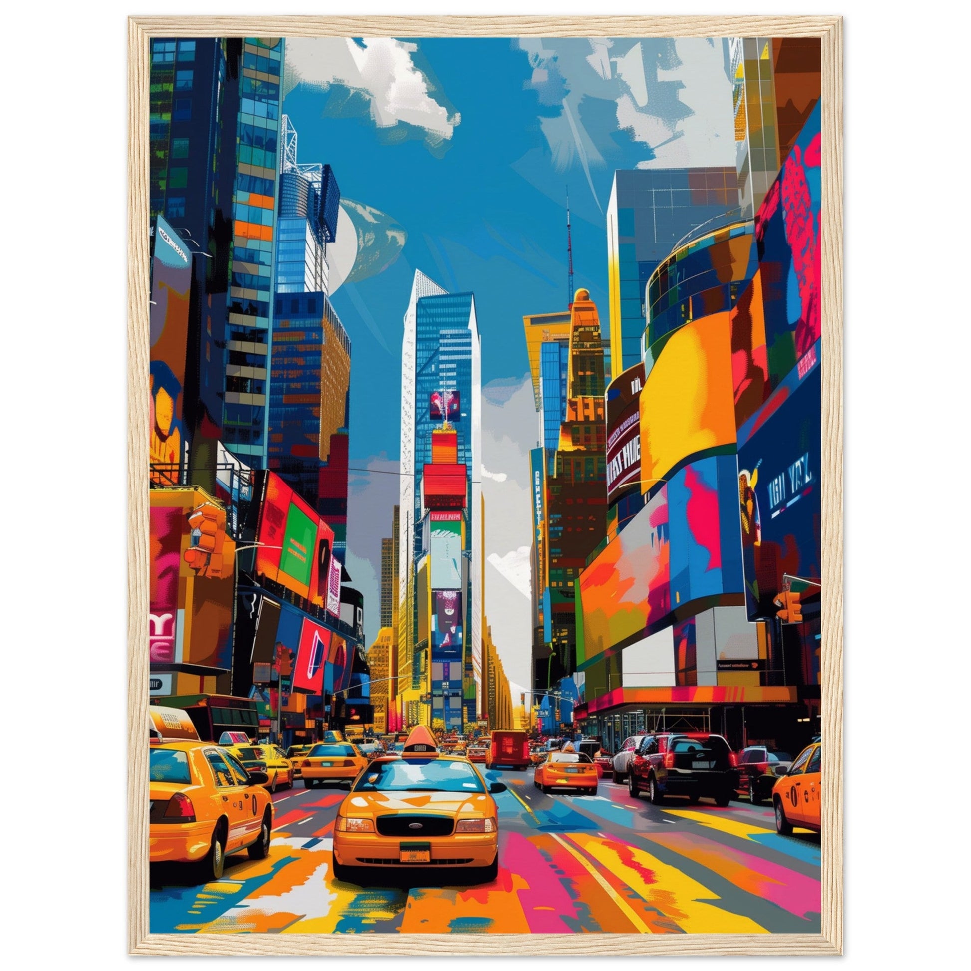 Affiche New York ( 45x60-cm-Bois-clair)