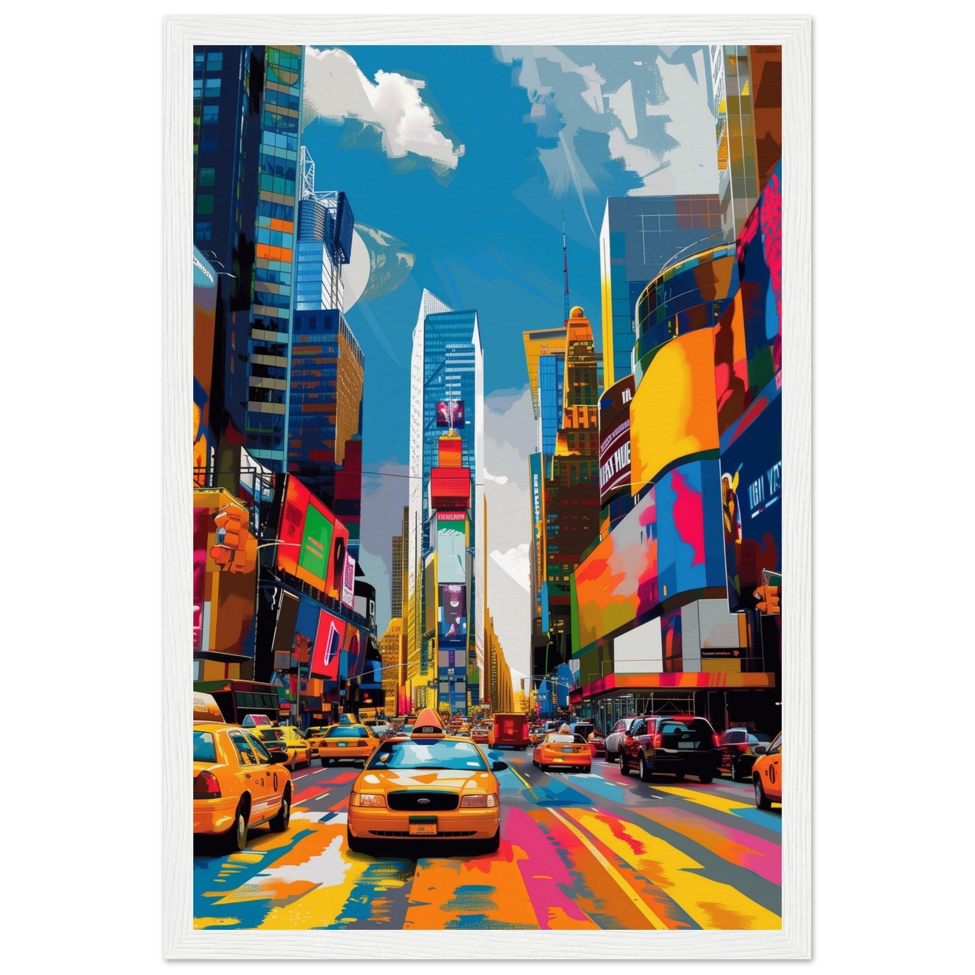 Affiche New York ( 30x45-cm-Bois-blanc)