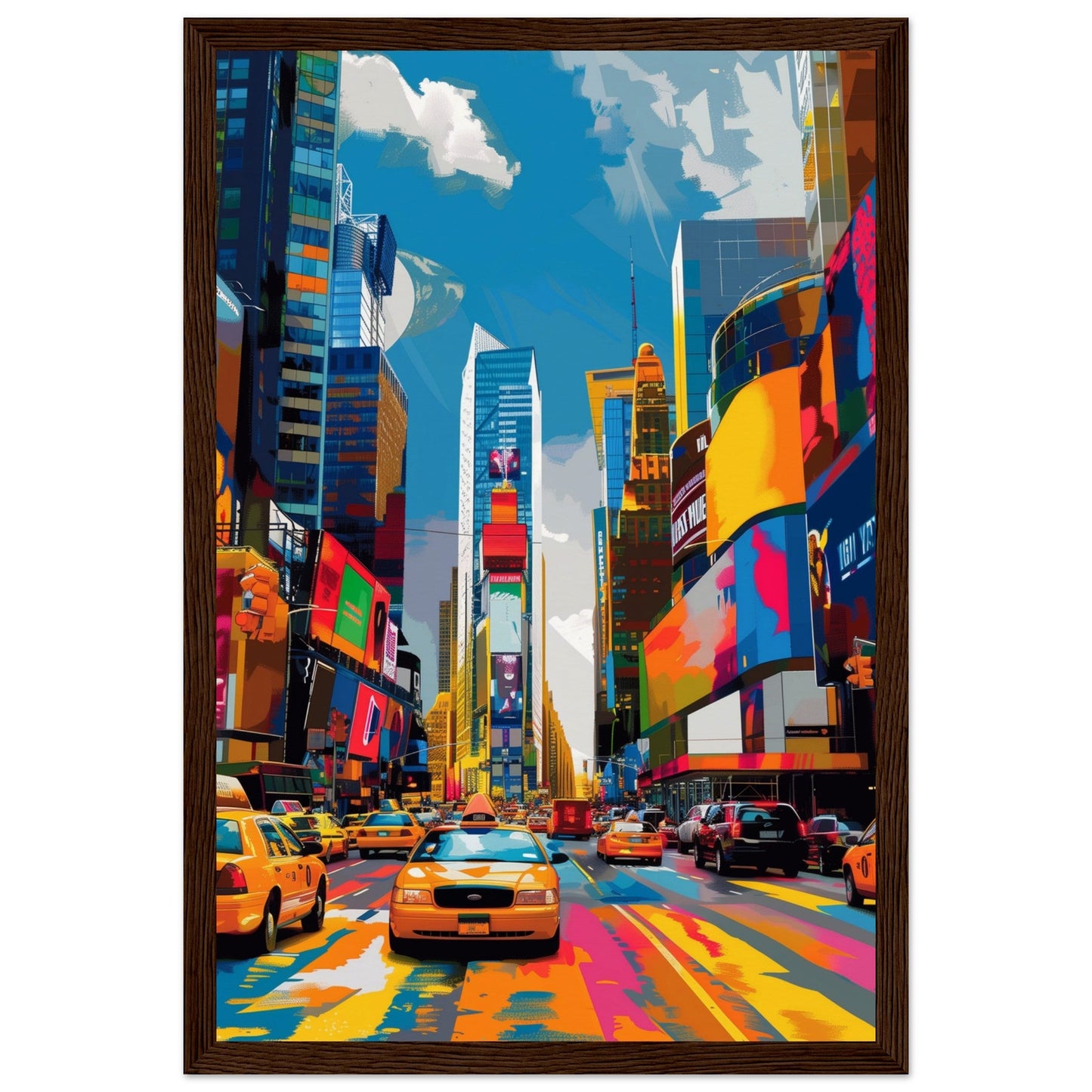 Affiche New York ( 30x45-cm-Bois-foncé)