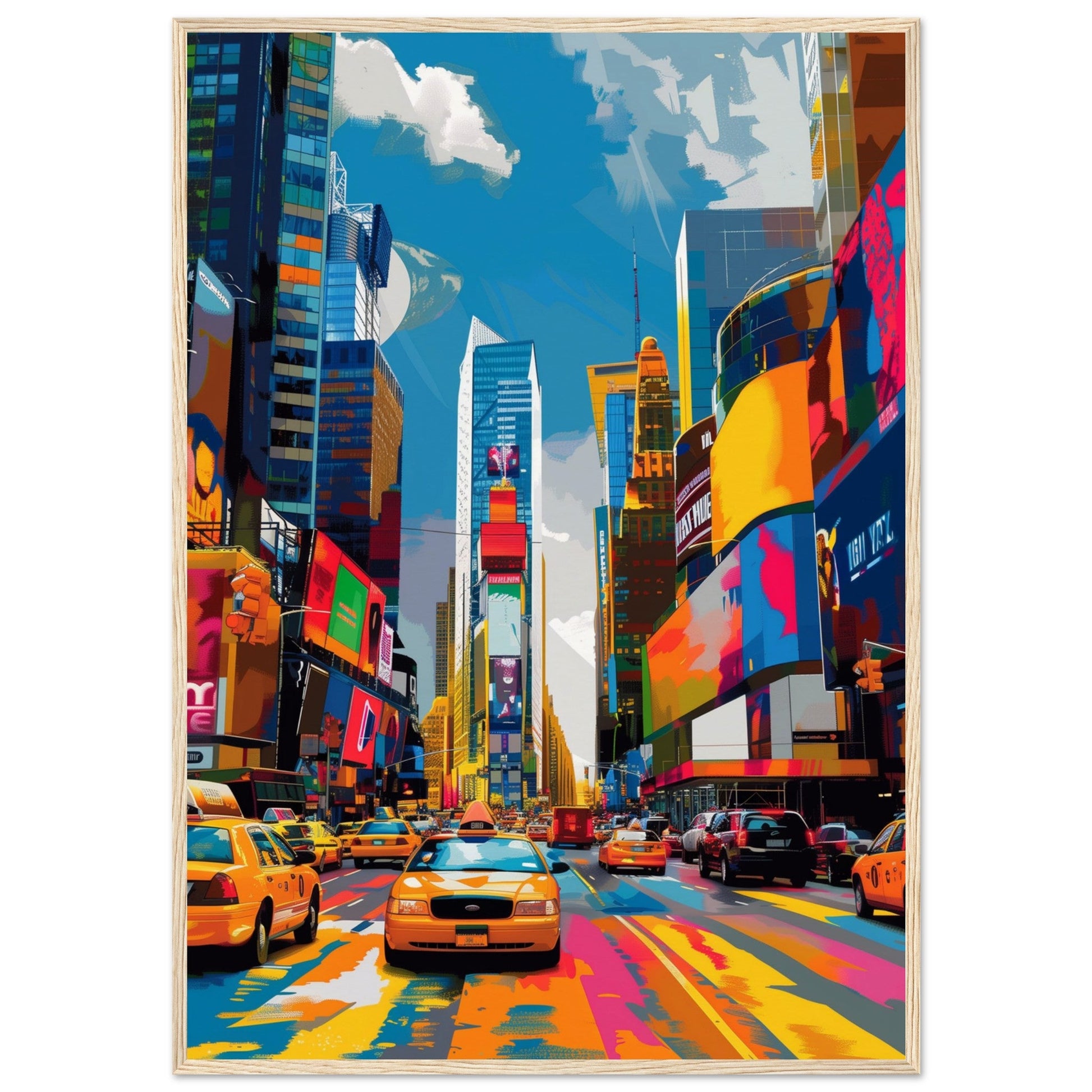 Affiche New York ( 70x100-cm-Bois-clair)