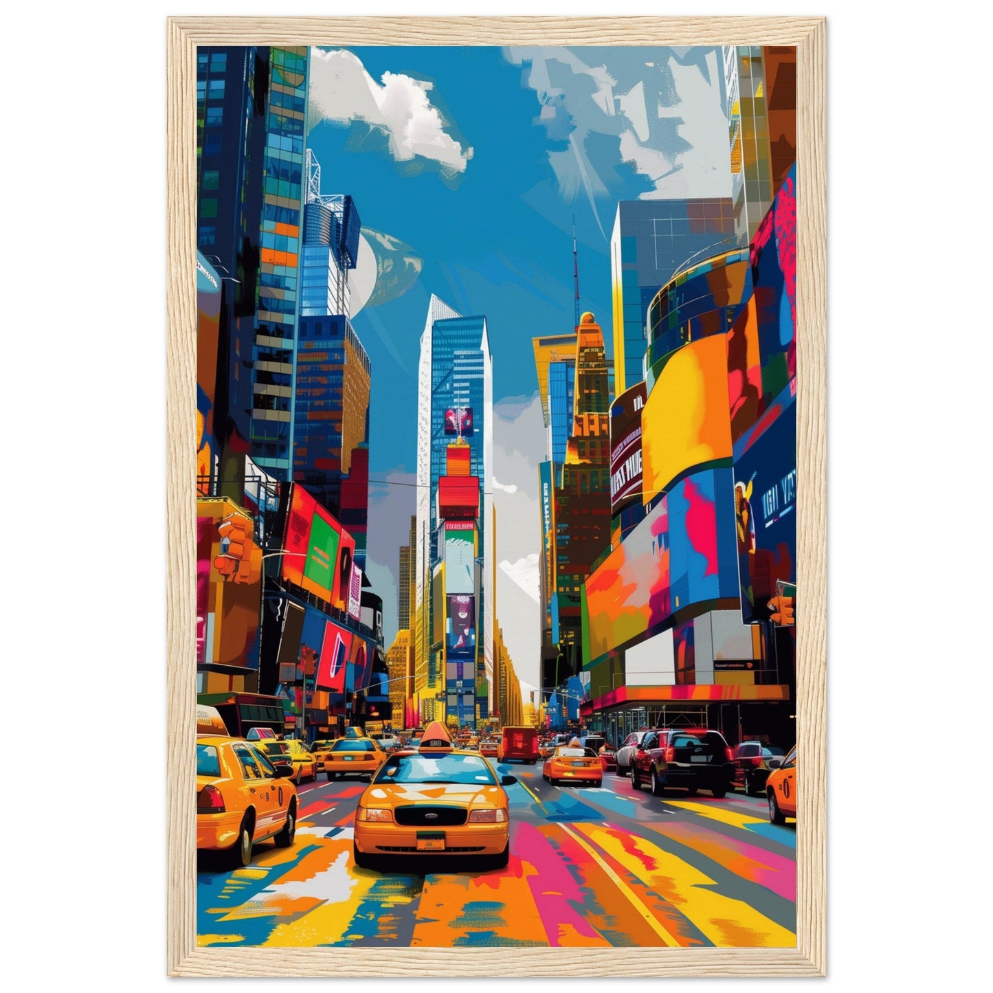 Affiche New York ( 30x45-cm-Bois-clair)