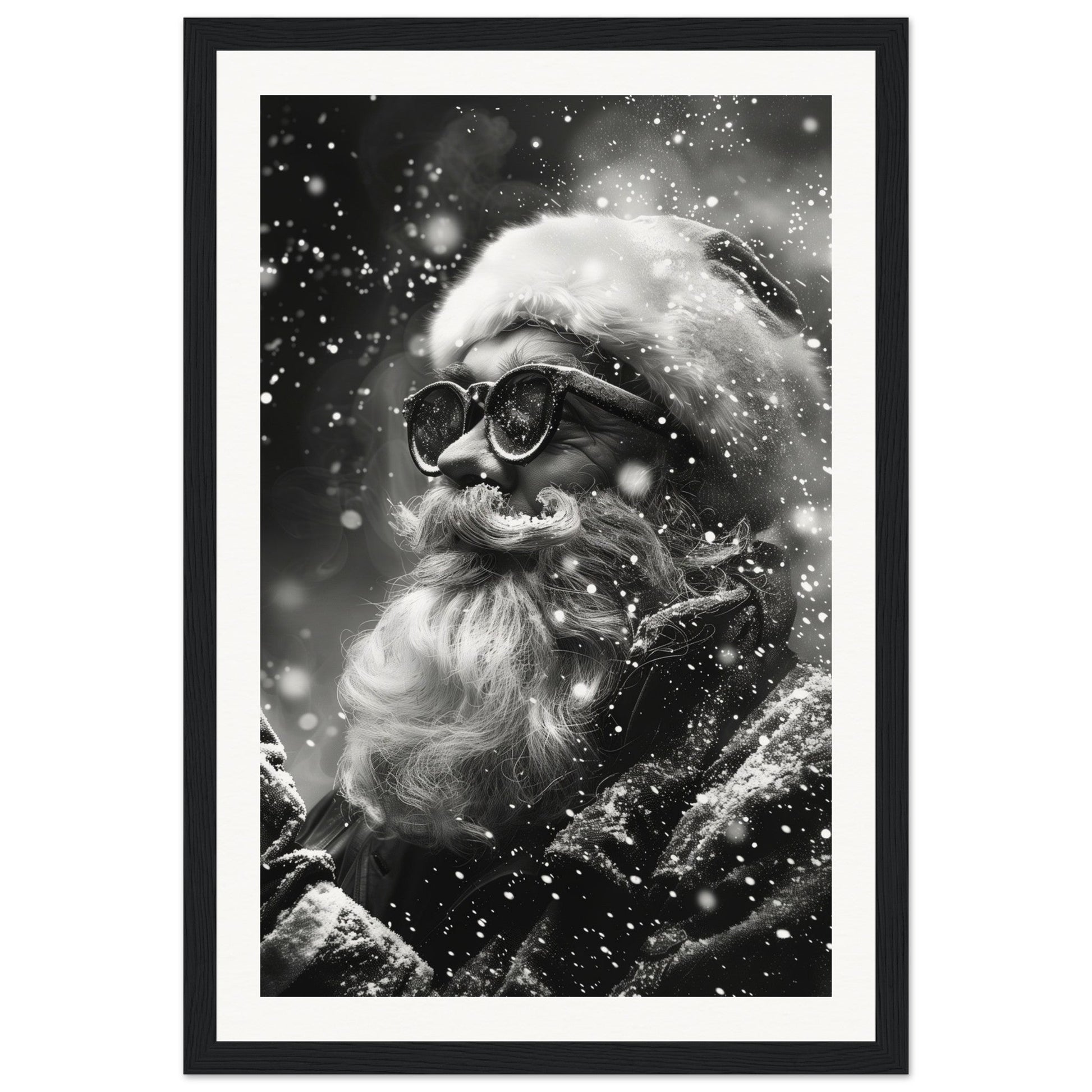 Affiche Noël Noir Et Blanc ( 30x45-cm-Bois-noir)