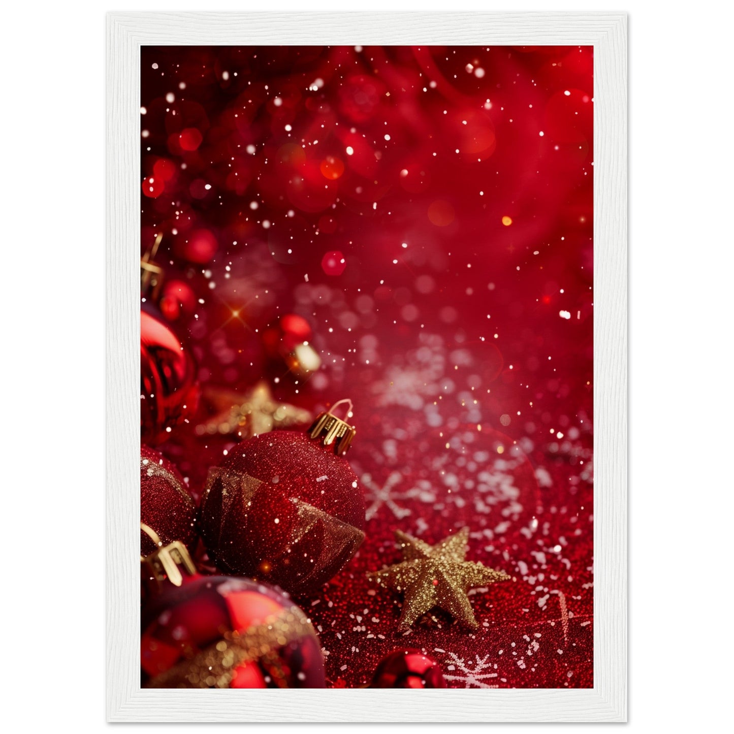 Affiche Noël Rouge ( 21x29.7-cm-Bois-blanc)